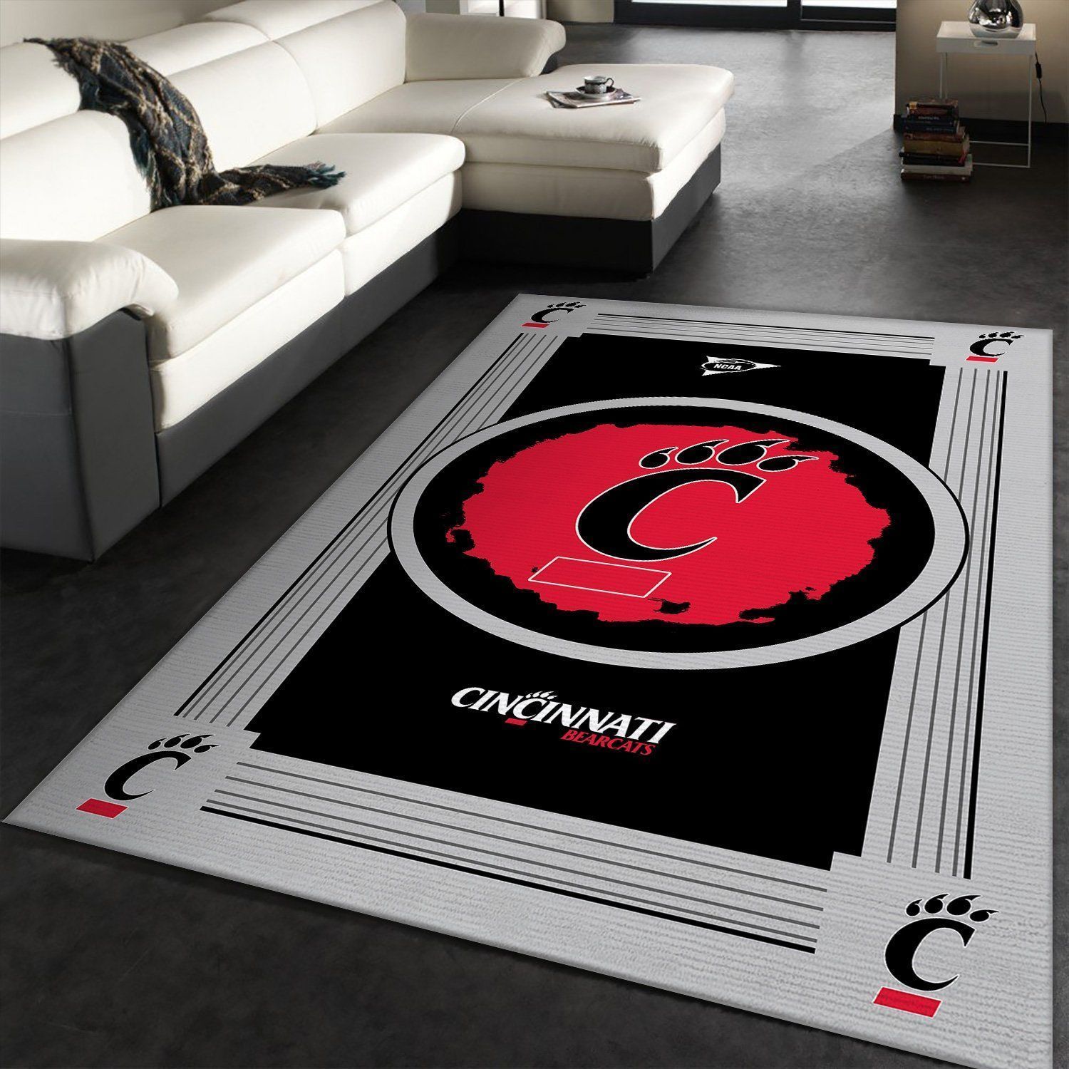 Cincinnati Bearcats NCAA Team Logo Nice Gift Home Decor Rectangle Area Rug - Indoor Outdoor Rugs