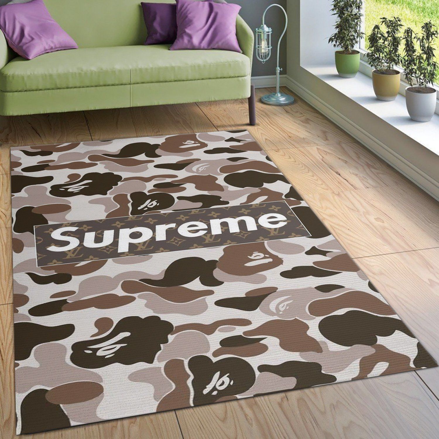 Bape Area Rug For Christmas Fashion Brand Rug Living Room Rug Family Gift US Decor - Indoor Outdoor Rugs