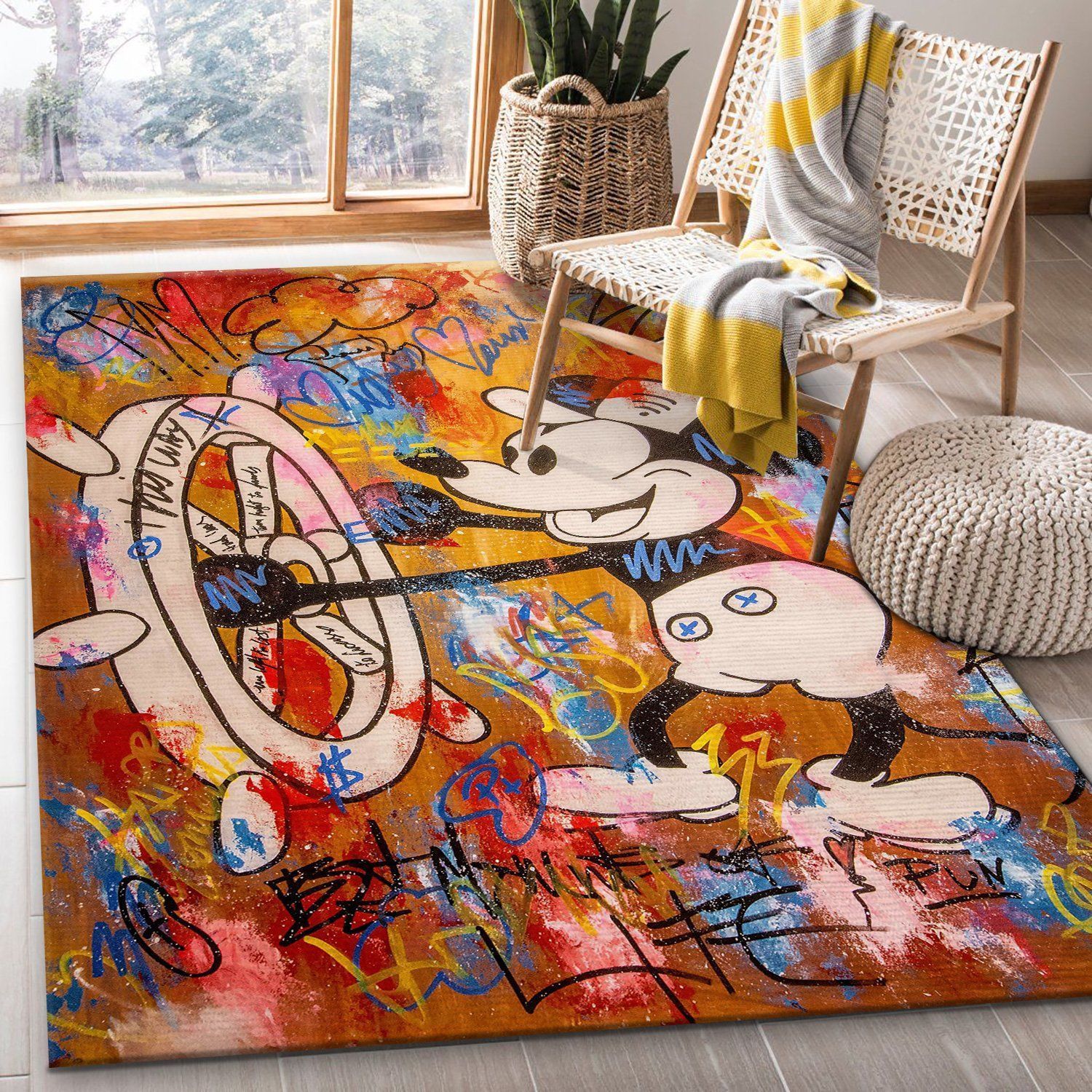 Mickey Mouse Area Rug Christmas Gift Disney Carpet Floor Decor The US Decor - Indoor Outdoor Rugs