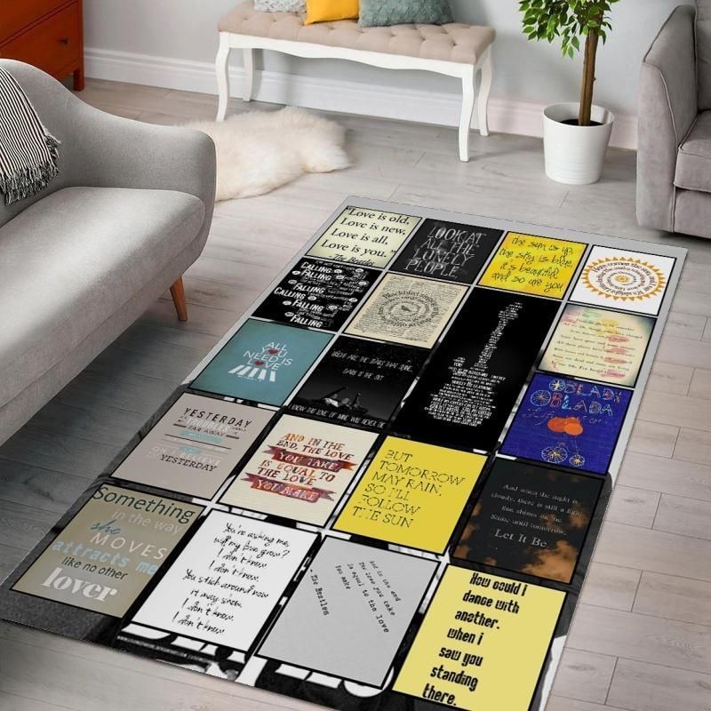 The Beatles Song Living Rooms Area Rug For Christmas, Living Room Rug, Home Decor - Indoor Outdoor Rugs