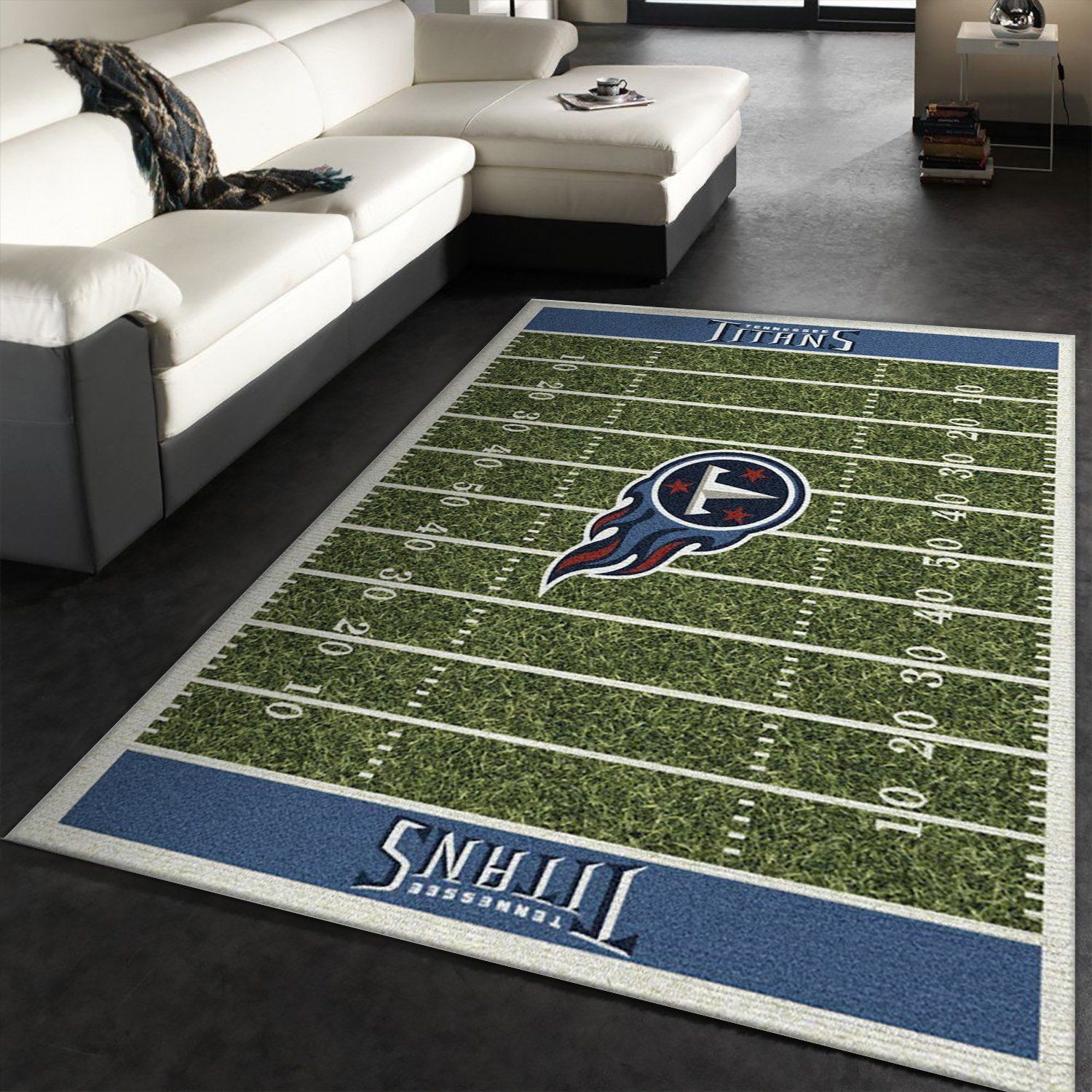 Tennessee Titans Imperial Homefield Rug NFL Area Rug, Kitchen Rug, Home Decor Floor Decor - Indoor Outdoor Rugs