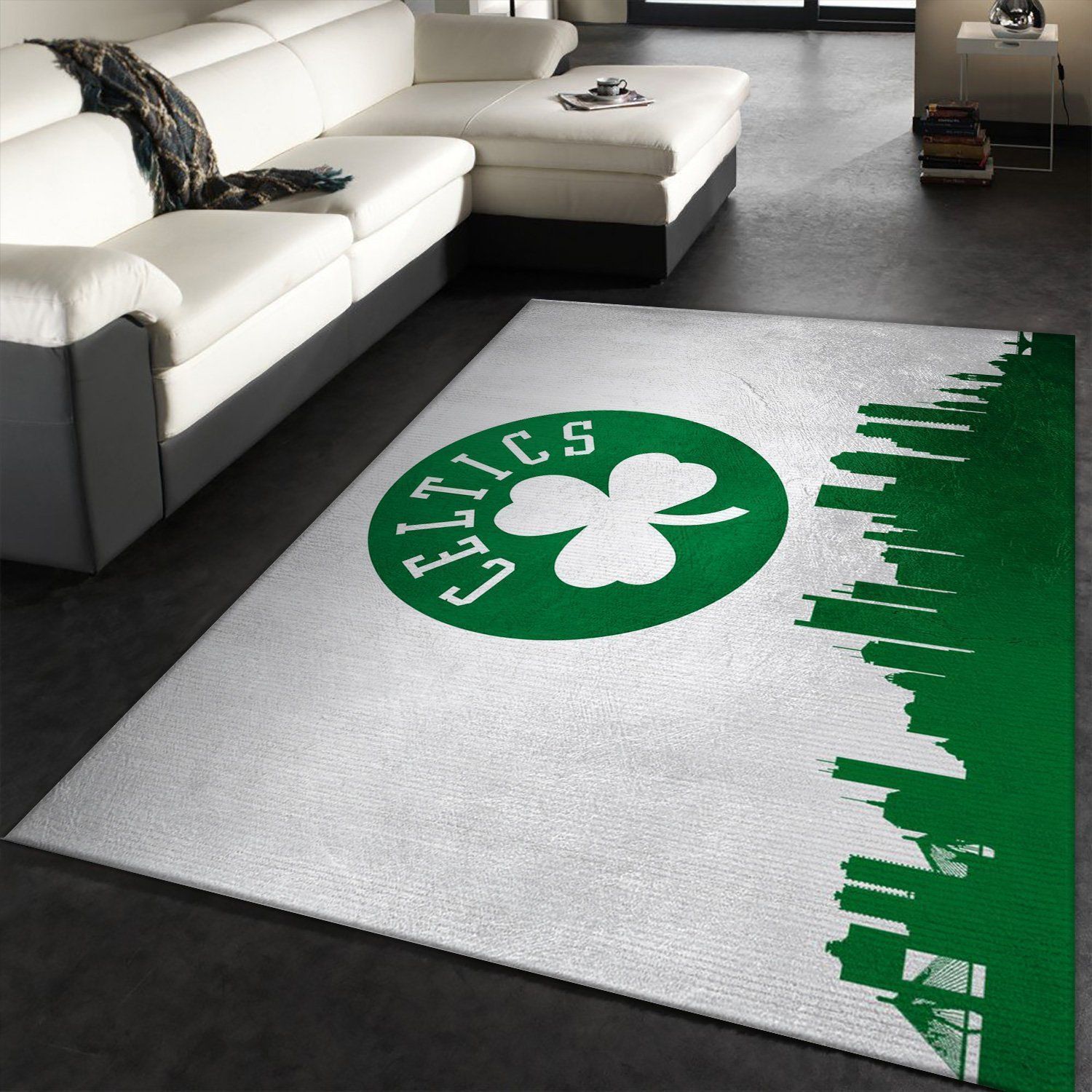 Boston Celtics Skyline Area Rug Carpet, Living room and bedroom Rug, Home Decor Floor Decor - Indoor Outdoor Rugs