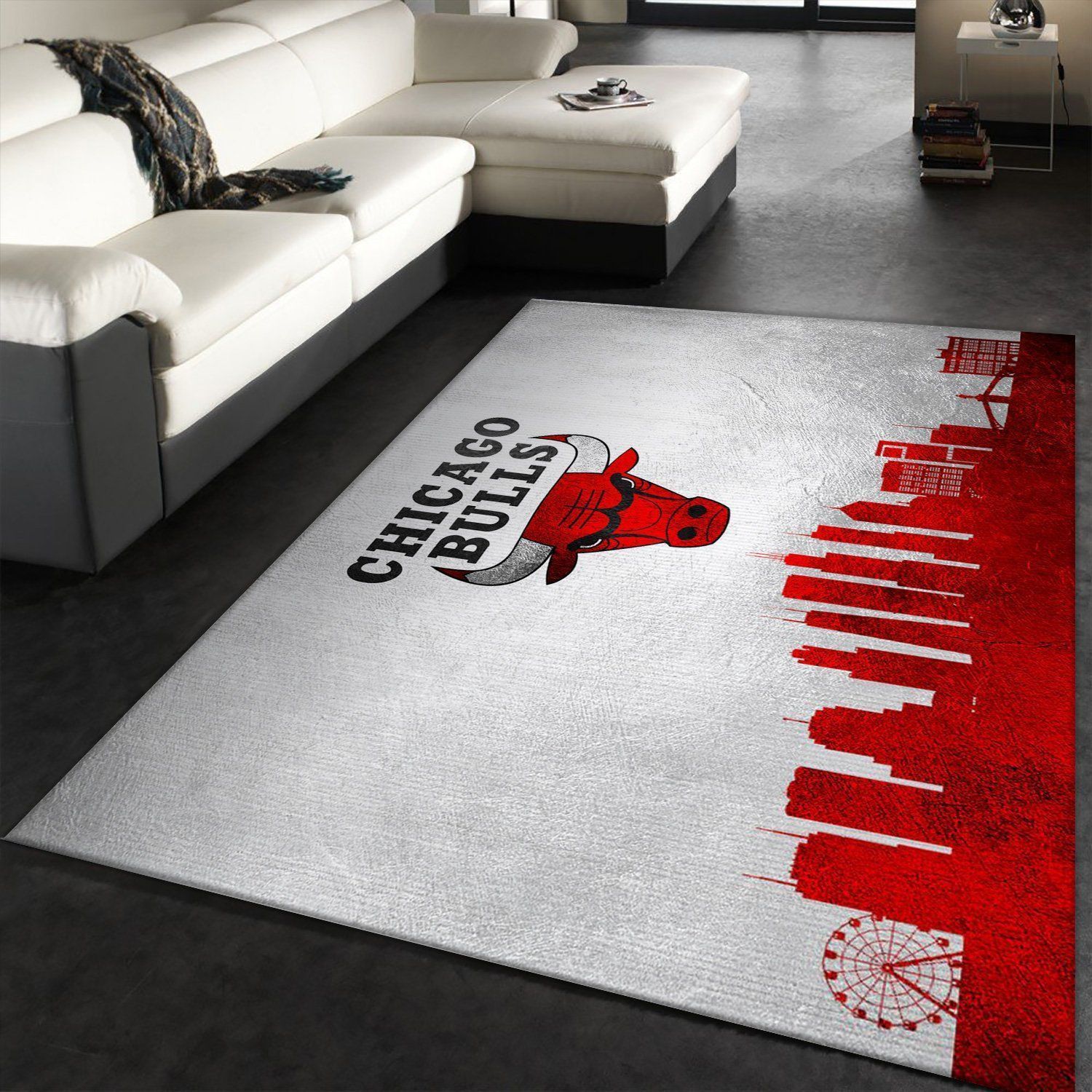 Chicago Bulls Skyline NBA Team Area Rug, Bedroom, US Gift Decor - Indoor Outdoor Rugs