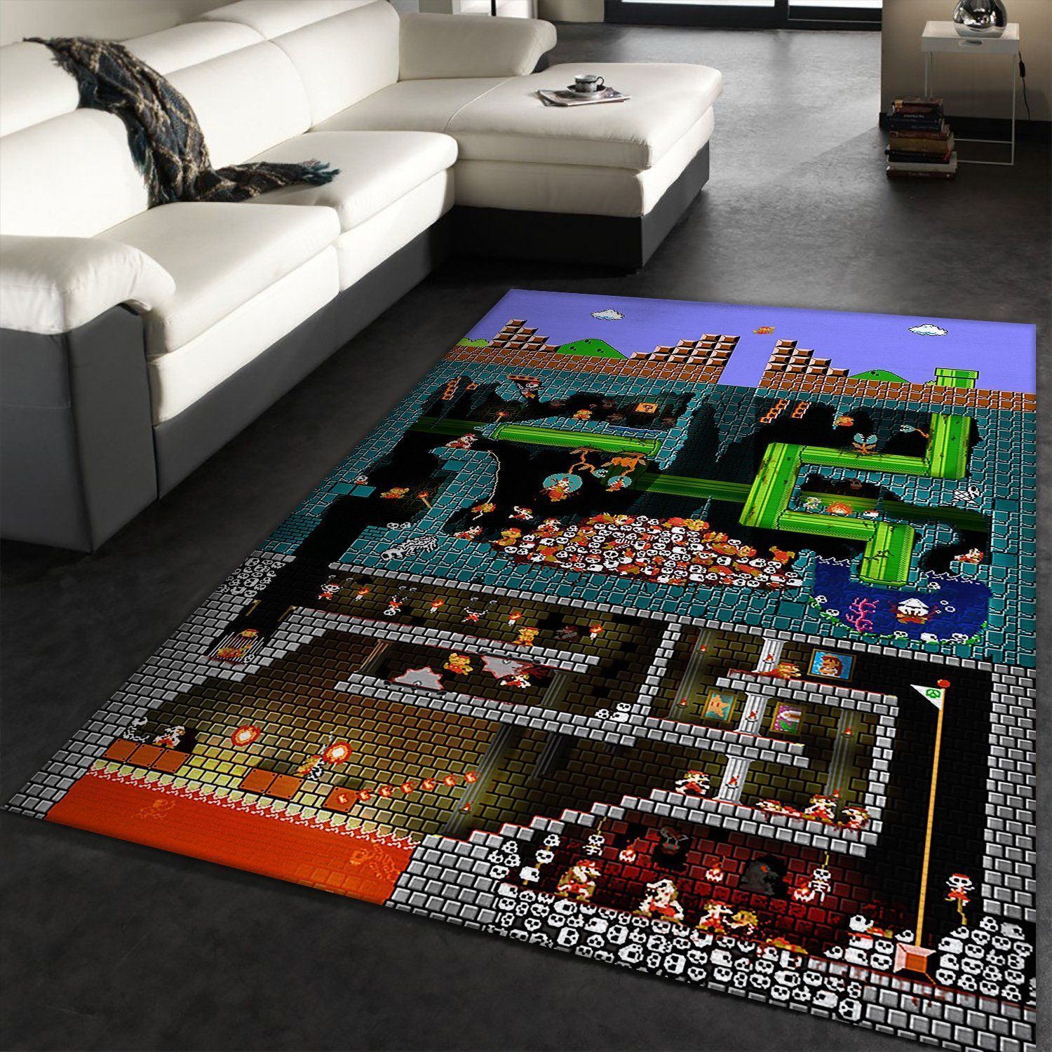 Super Mario Bros Area Rug The Pit - Indoor Outdoor Rugs