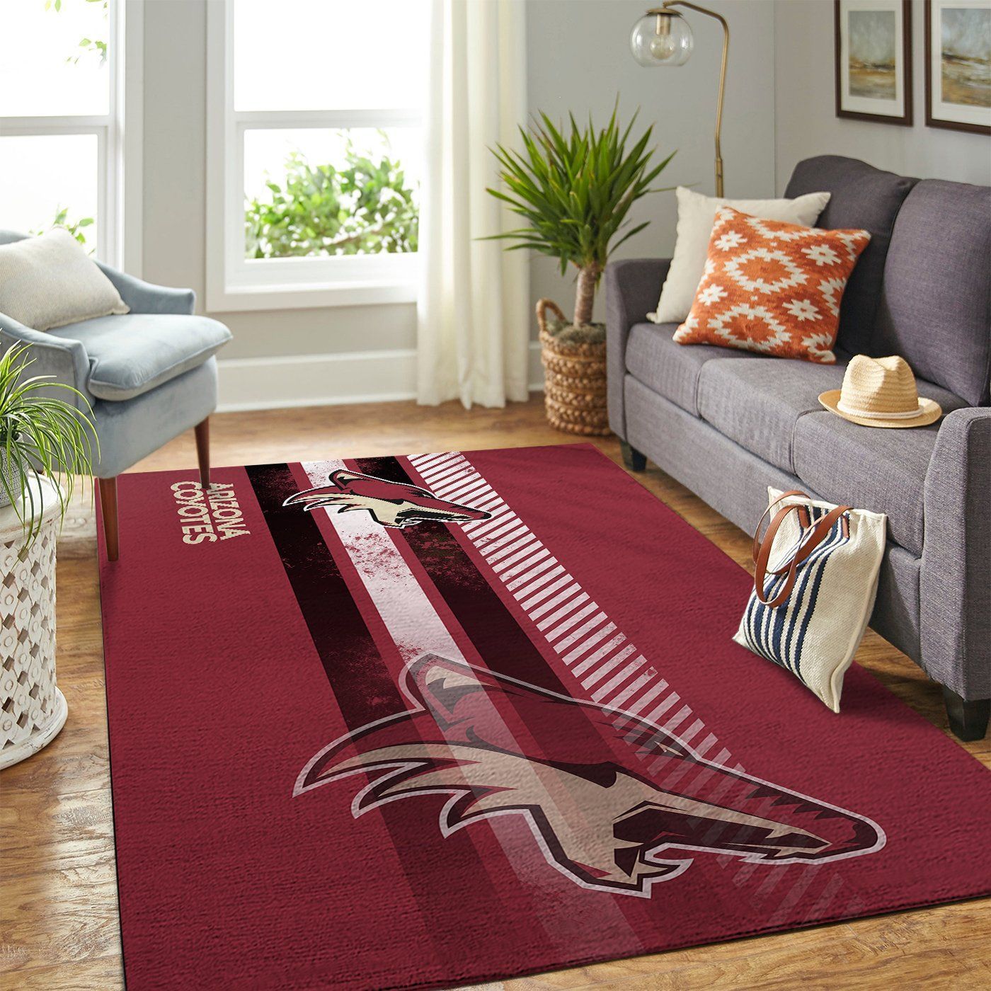 Arizona Coyotes Nhl Team Logo Nice Gift Home Decor Rectangle Area Rug - Indoor Outdoor Rugs