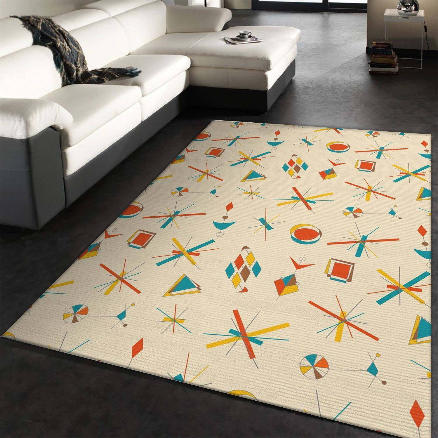 Midcentury Pattern 104 Area Rug For Christmas, Living room and bedroom Rug, Christmas Gift US Decor - Indoor Outdoor Rugs