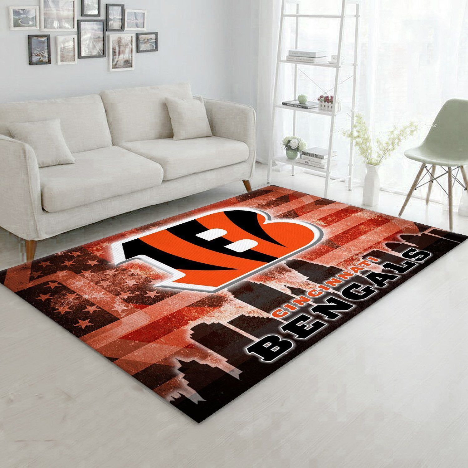 Cincinnati Bengals NFL Rug Bedroom Rug US Gift Decor - Indoor Outdoor Rugs