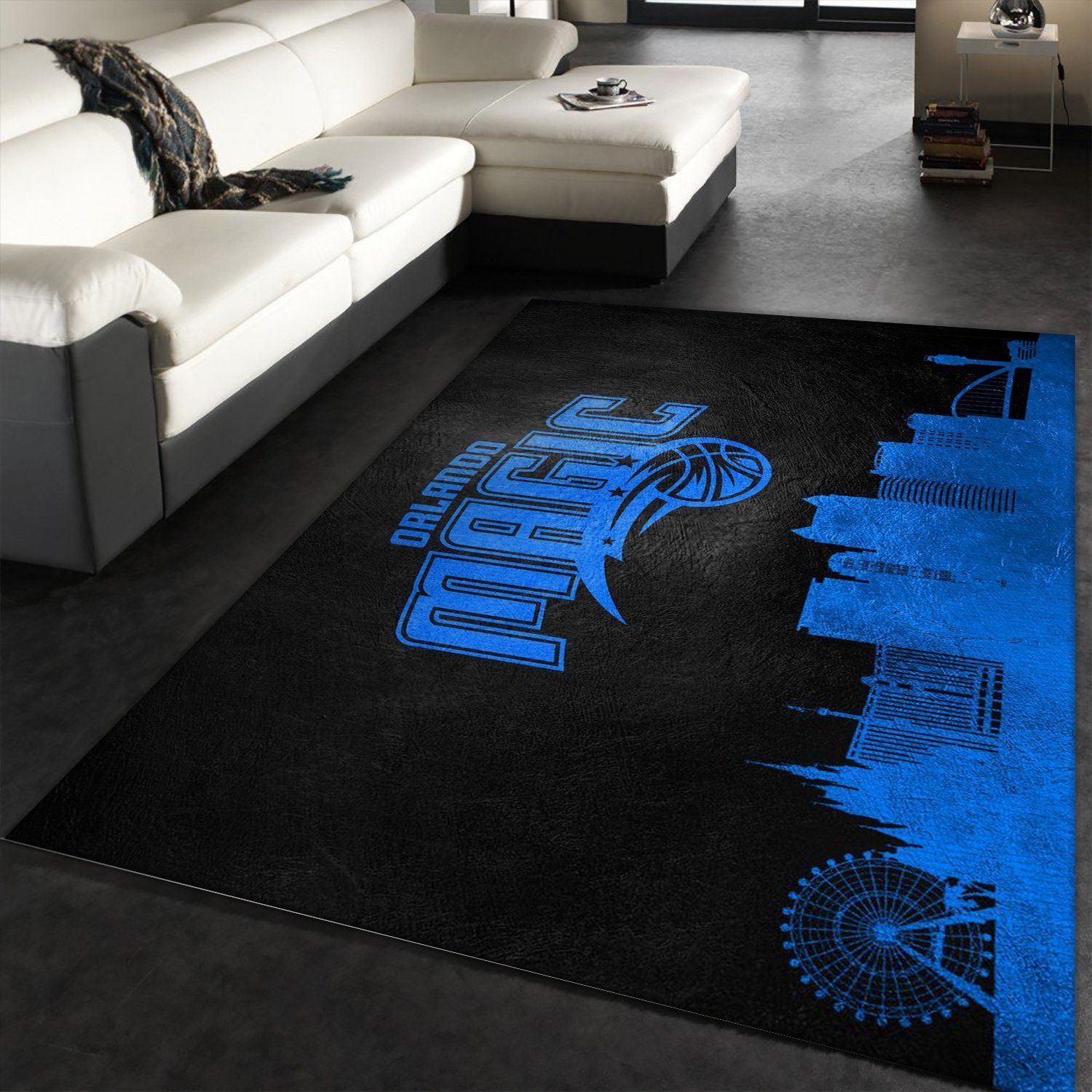 Orlando Magic Skyline Area Rug, Bedroom, Home US Decor - Indoor Outdoor Rugs