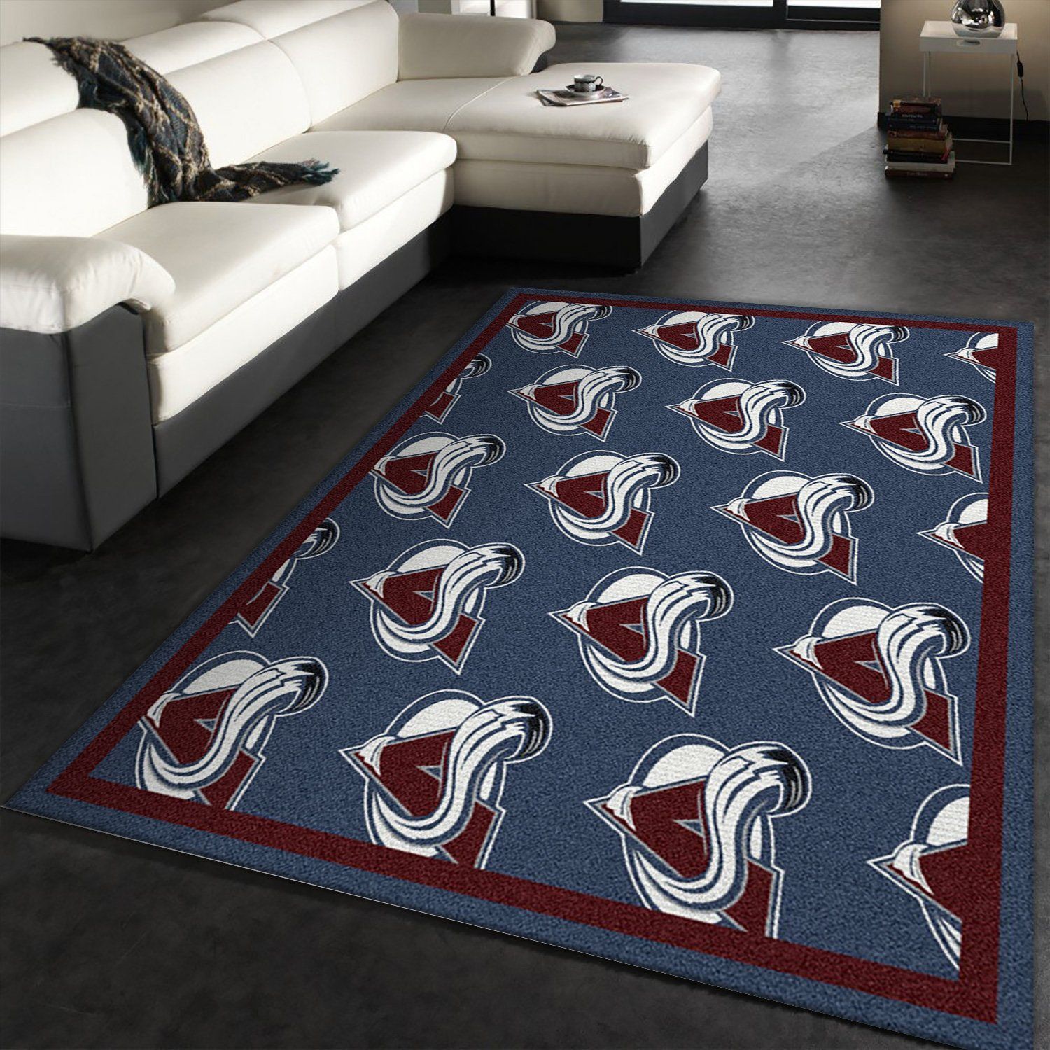 Nhl Repeat Colorado Avalanche Team Logo Area Rug, Bedroom Rug, Home Decor Floor Decor - Indoor Outdoor Rugs