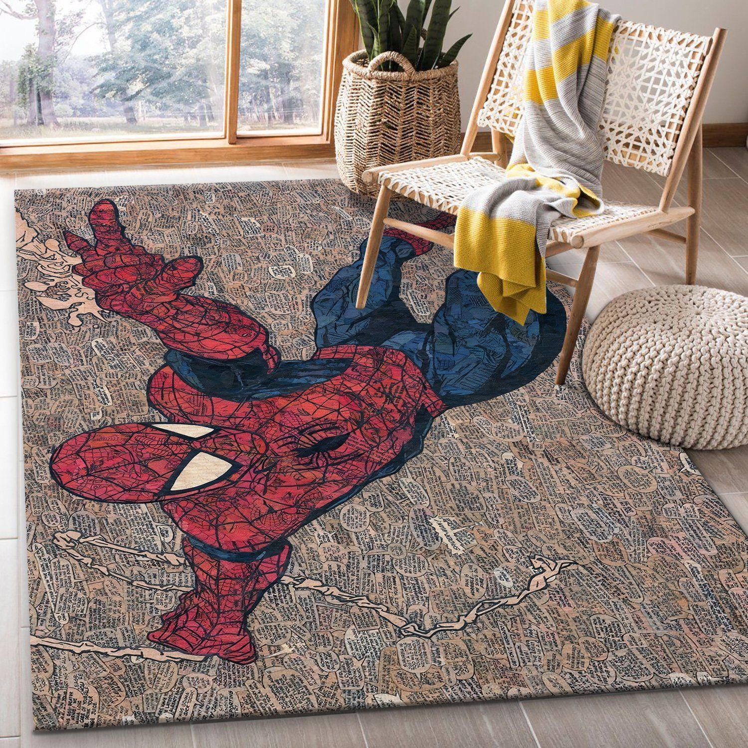 Spideran Comic Living Room Area Carpet Living Room Rugs The US Decor - Indoor Outdoor Rugs