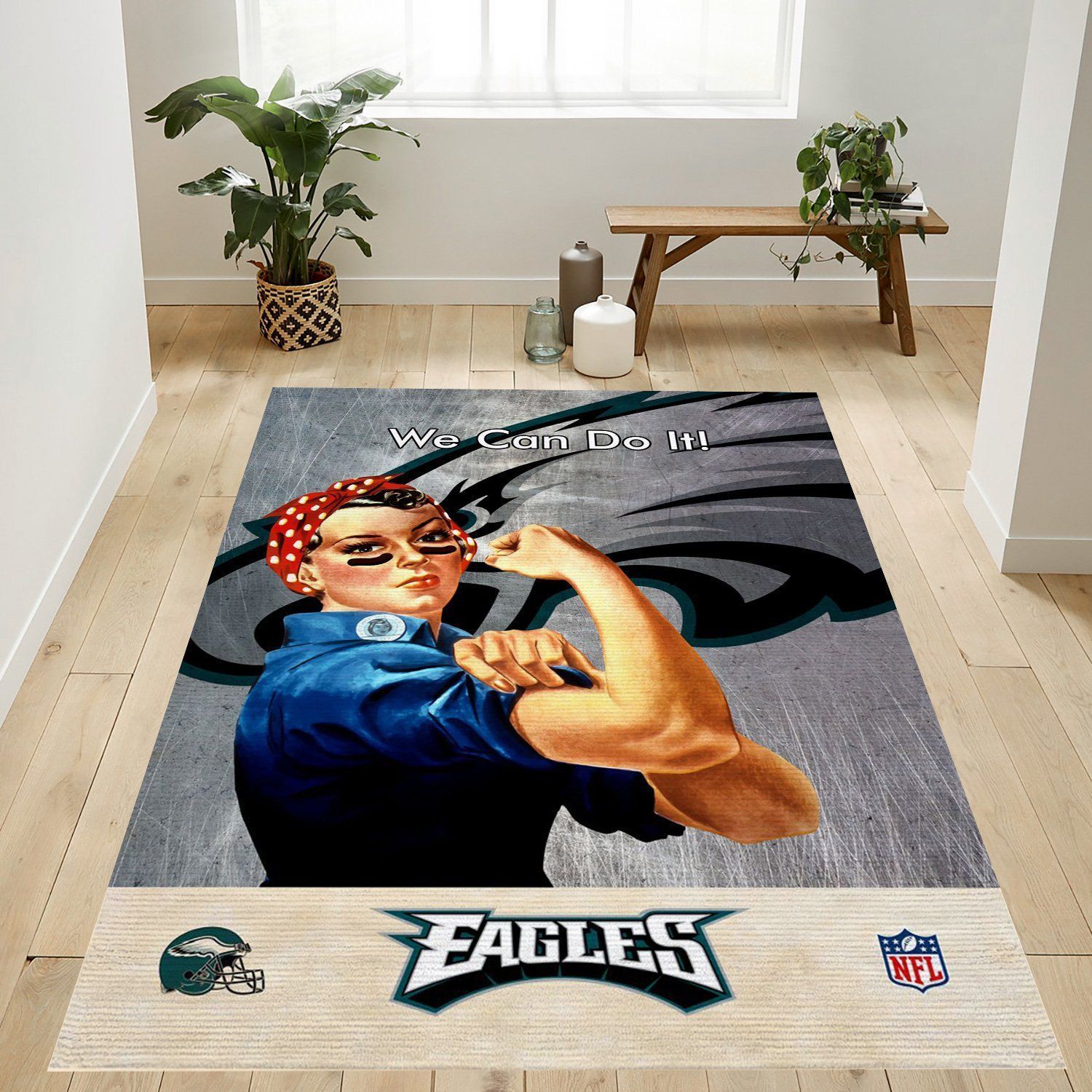 Philadelphia Eagles Nfl Area Rug Bedroom Rug Family Gift US Decor - Indoor Outdoor Rugs