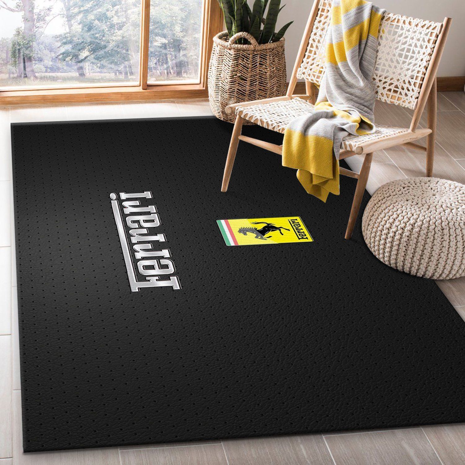 Ferrari Logo Area Rug Living Room Home Decor Floor Decor - Indoor Outdoor Rugs