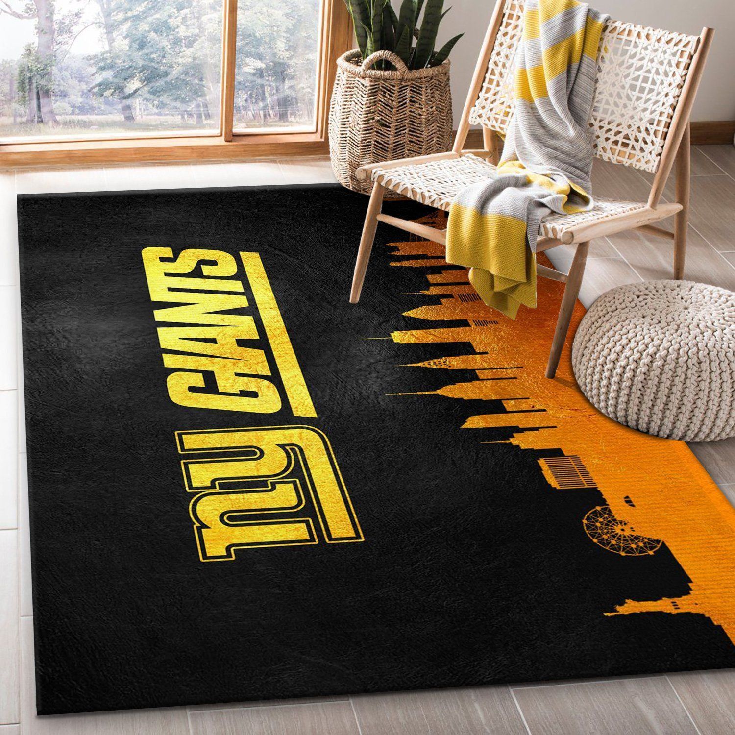 New York Giants Skyline NFL Team Logos Area Rug, Bedroom, US Gift Decor - Indoor Outdoor Rugs