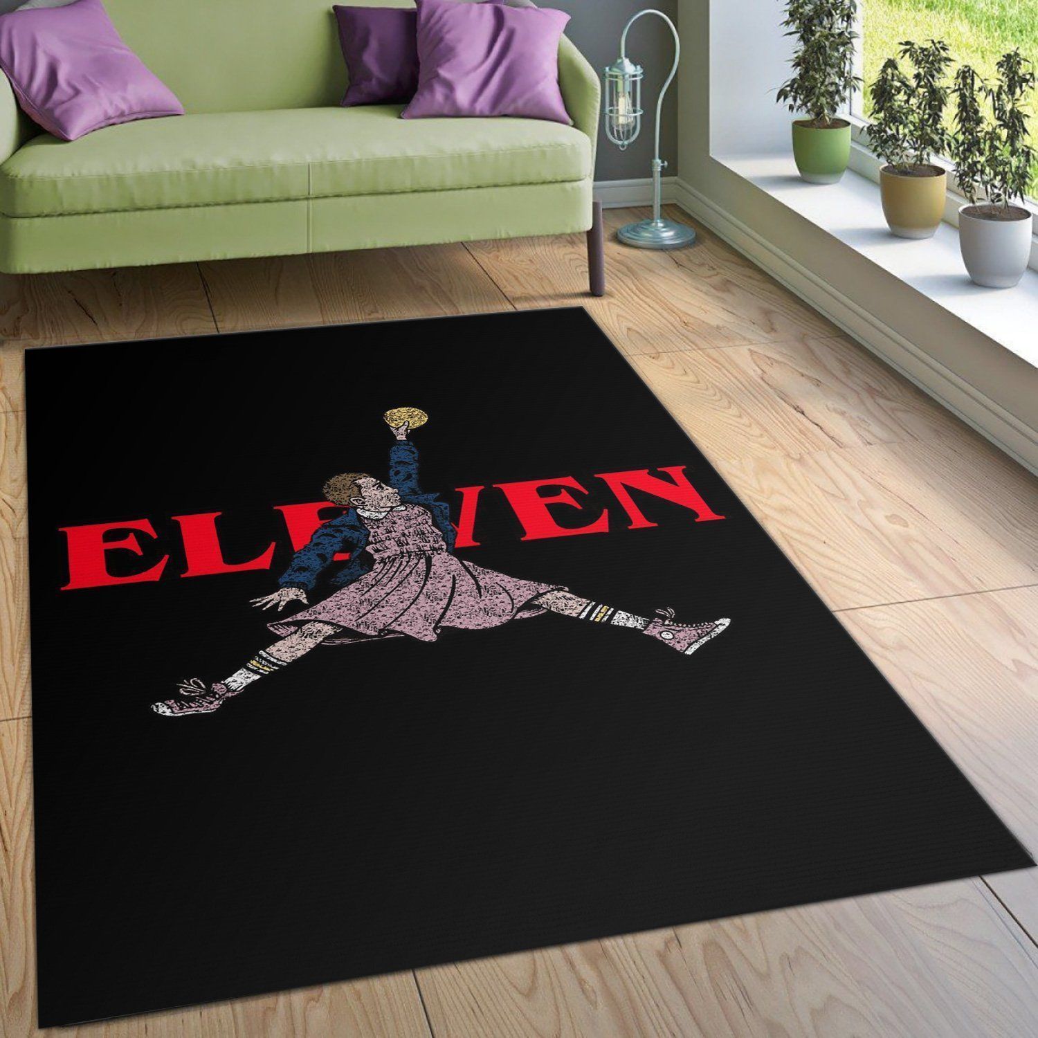 Eleven Jumpman Jordan Rug Living Room Rug US Gift Decor - Indoor Outdoor Rugs