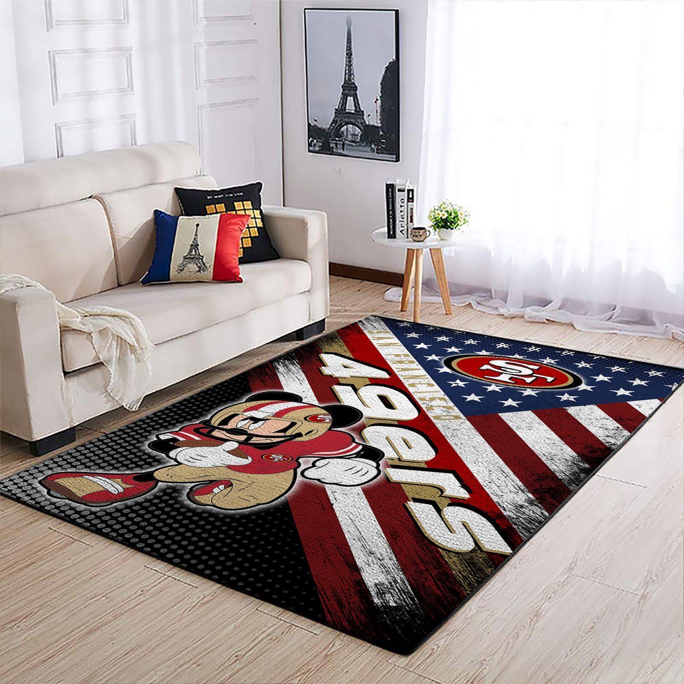 San Francisco 49ers Nfl Team Logo Mickey Us Style Nice Gift Home Decor Rectangle Area Rug - Indoor Outdoor Rugs