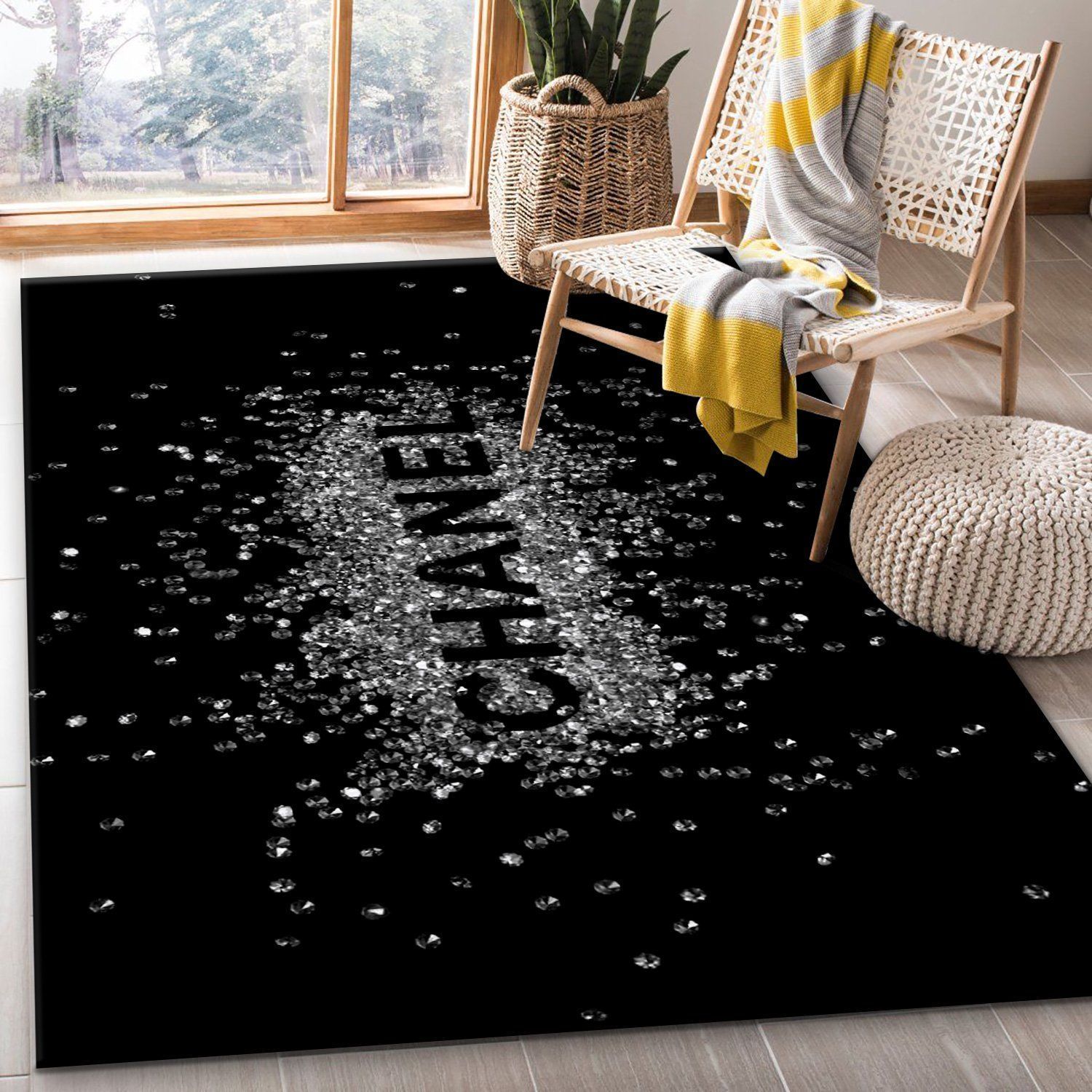 Chanel Area Rug Bedroom Rug US Gift Decor - Indoor Outdoor Rugs