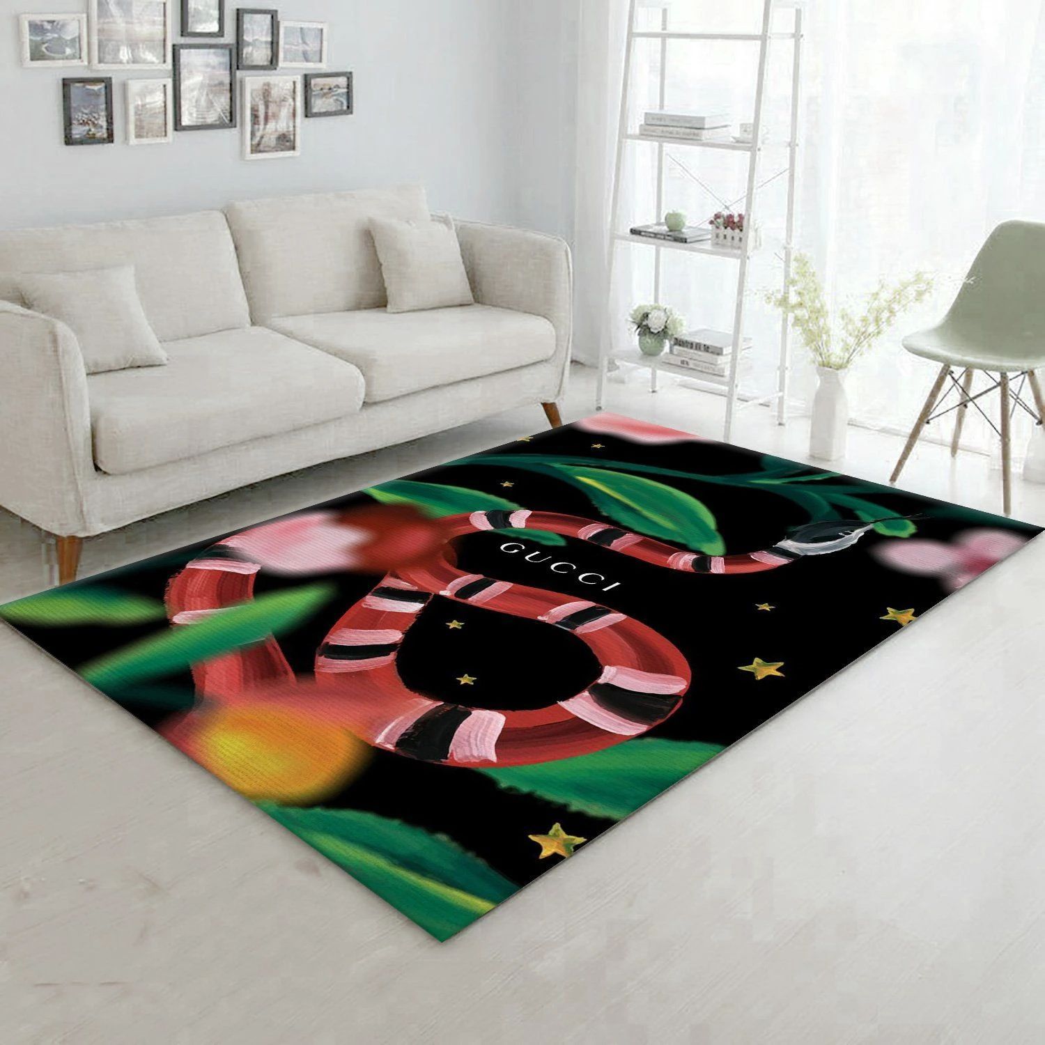 Gucci Snake Area Rug Bedroom Rug Home Decor Floor Decor - Indoor Outdoor Rugs