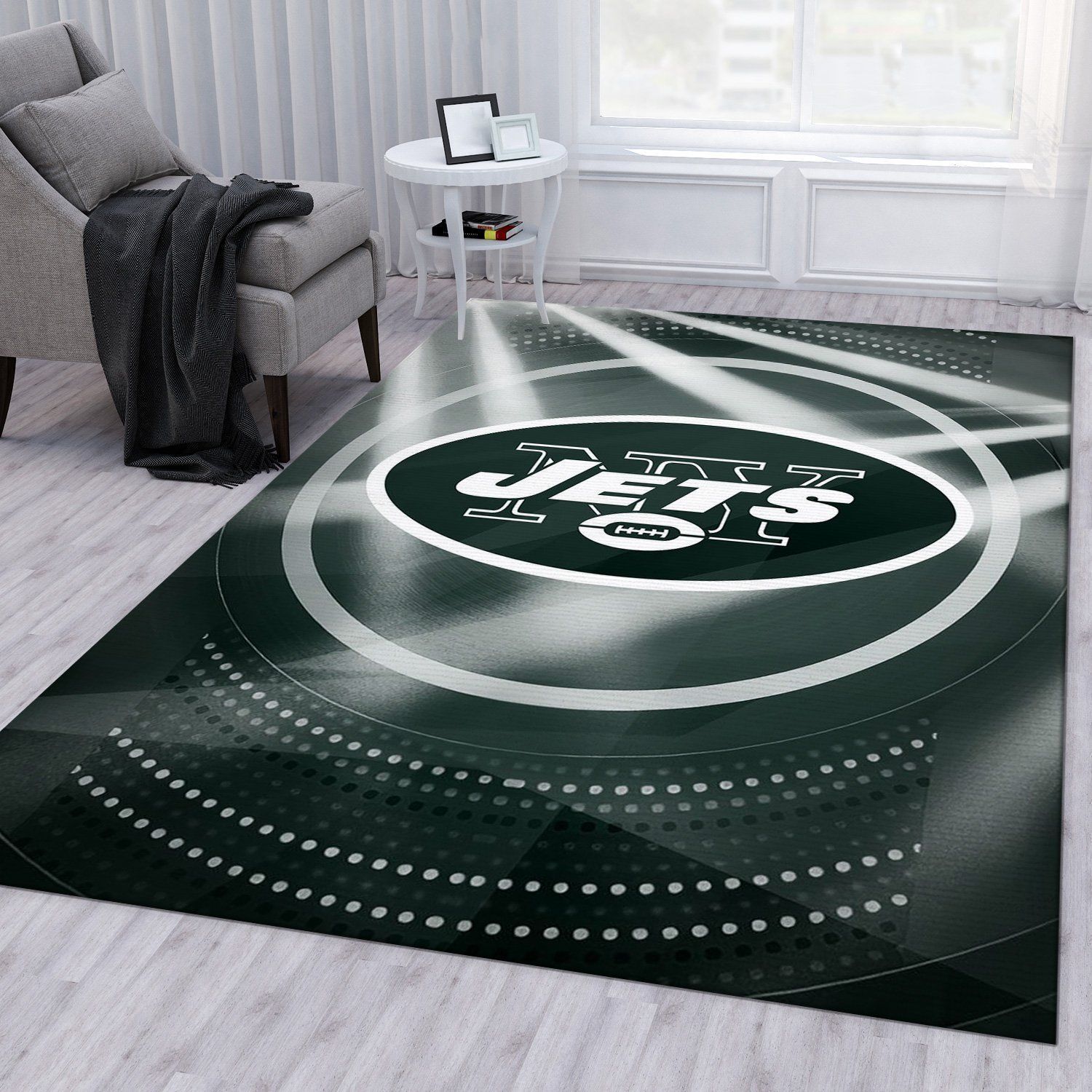 New York Jets NFL Area Rug For Christmas Bedroom Rug Christmas Gift US Decor - Indoor Outdoor Rugs