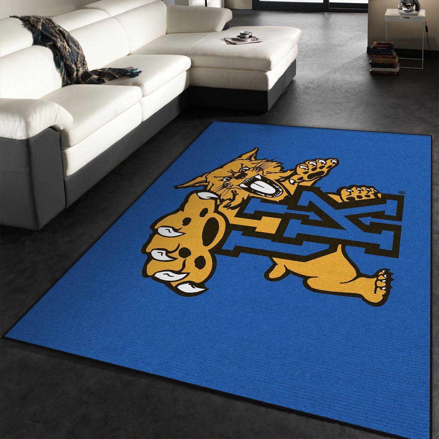 Kentucky Wildcats Area Rug Football Floor Decor Bedroom Carpet - Indoor Outdoor Rugs