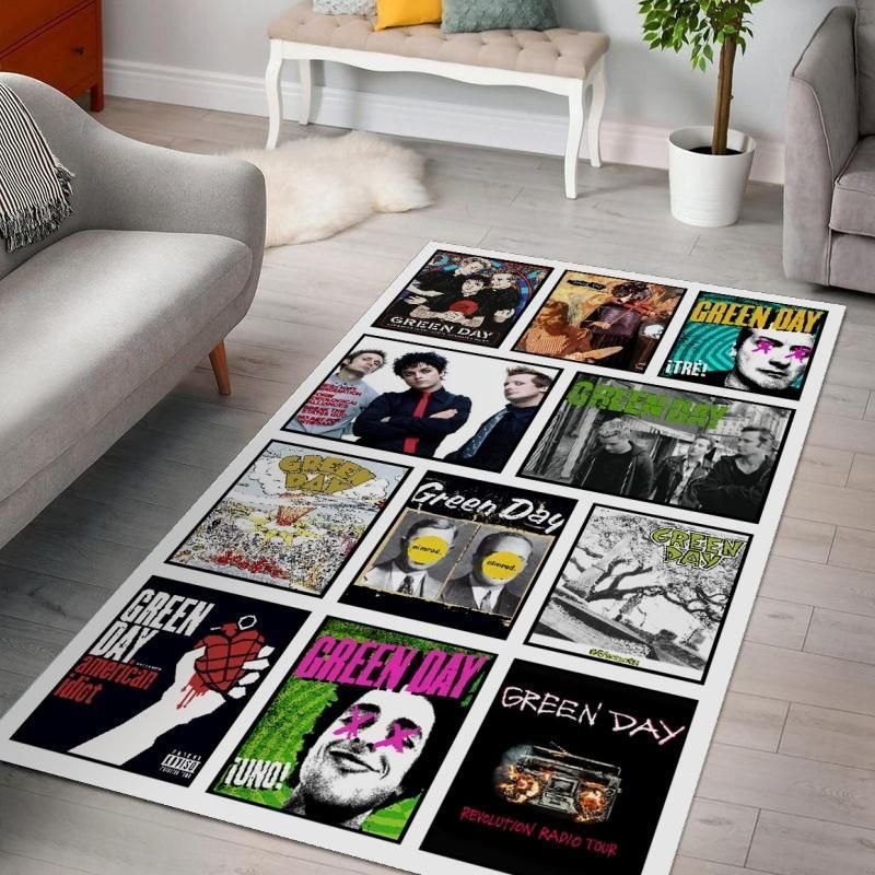 Green Day Album Ver 1 Area Rug Bedroom Rug Home Decor Floor Decor - Indoor Outdoor Rugs