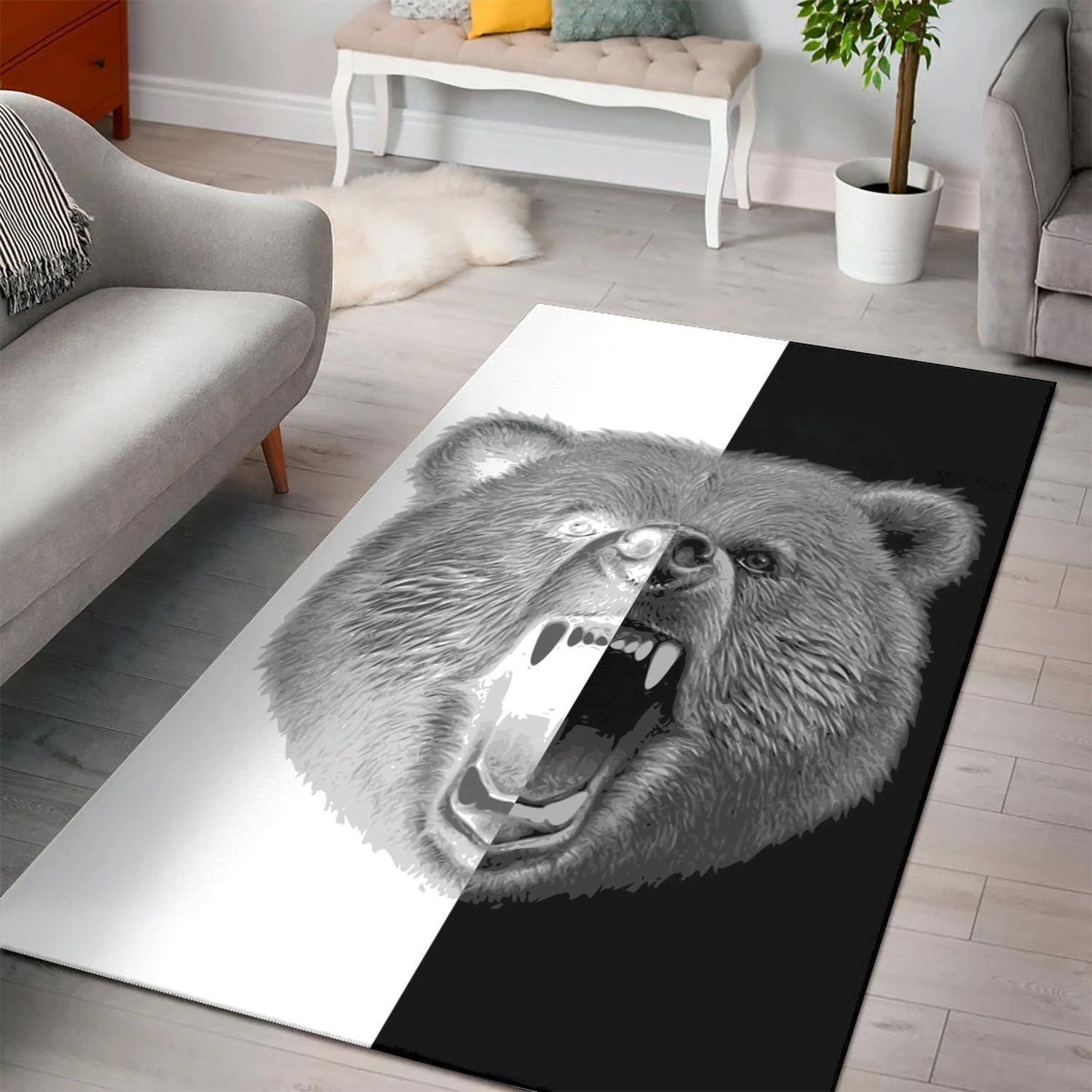 Bear Area Rug , Room Decor, Floor Decor Home Decor - Indoor Outdoor Rugs