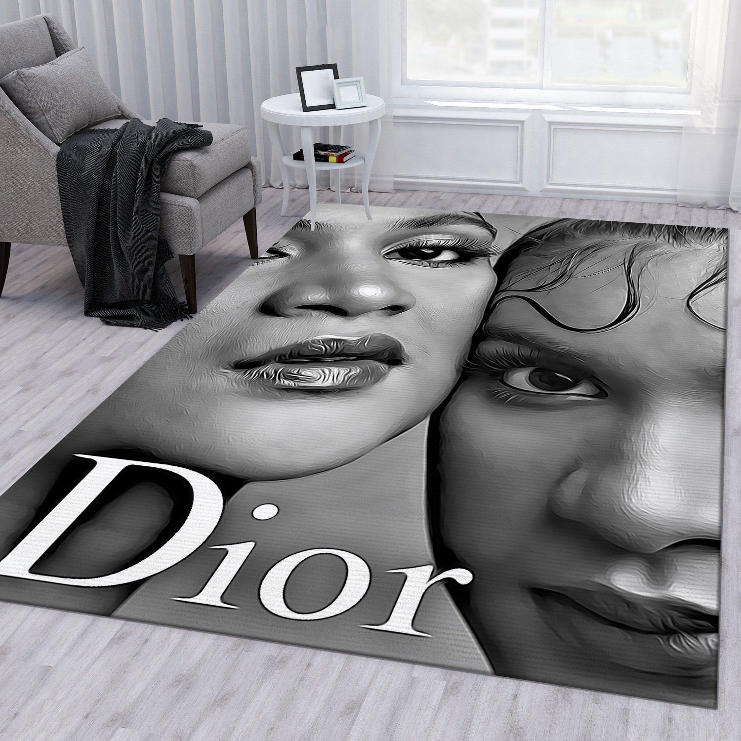 Dior Fashion Girl Rug Bedroom Rug Christmas Gift US Decor - Indoor Outdoor Rugs