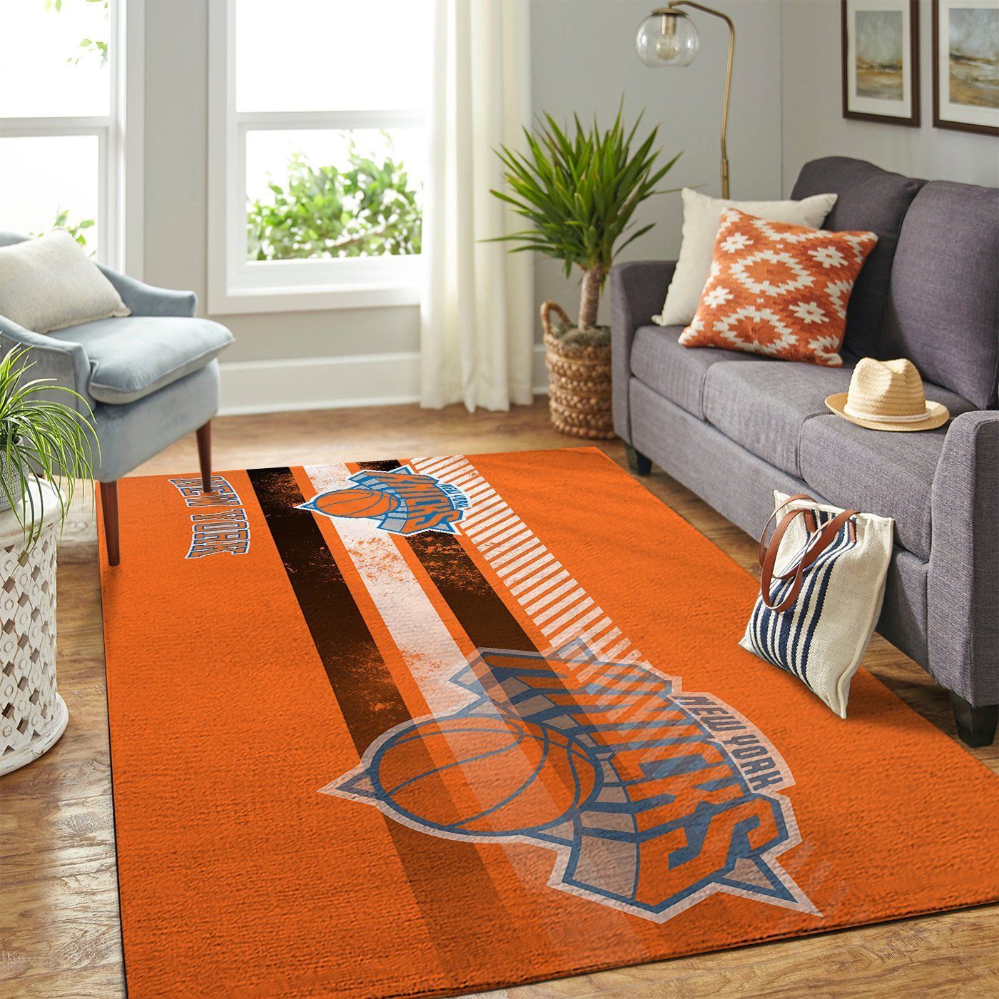 New York Knicks Nba Team Logo Nice Gift Home Decor Rectangle Area Rug - Indoor Outdoor Rugs