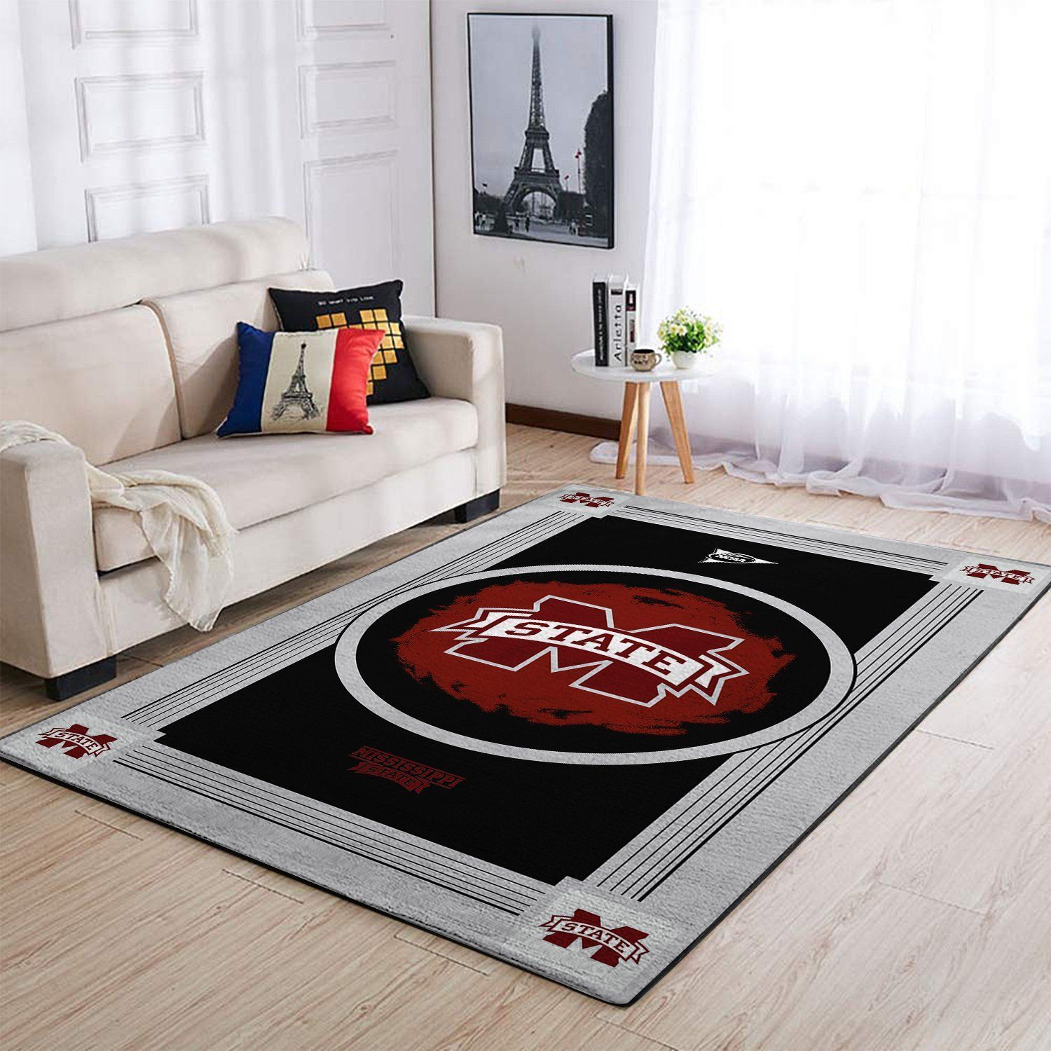 Mississippi State Bulldogs Ncaa Team Logo Nice Gift Home Decor Rectangle Area Rug - Indoor Outdoor Rugs