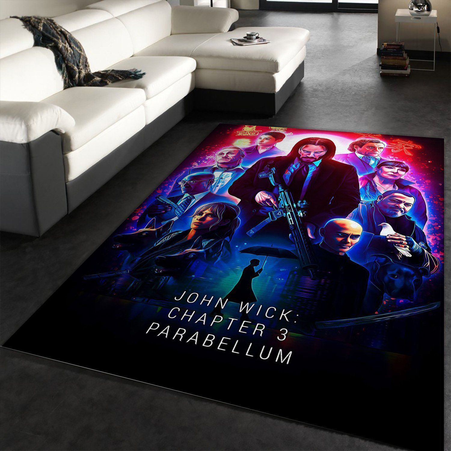 John Wick Parabellum Area Rug Art Painting Movie Rugs US Gift Decor - Indoor Outdoor Rugs