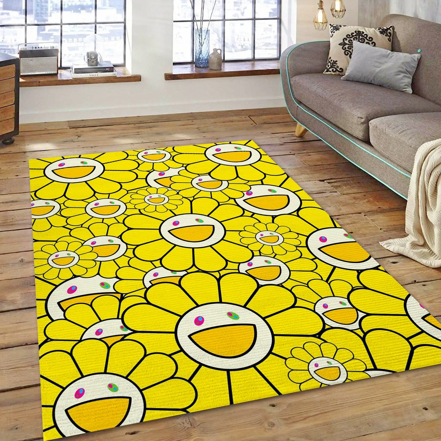 Murakami Yellow , Bedroom Rug - Home US Decor - Indoor Outdoor Rugs