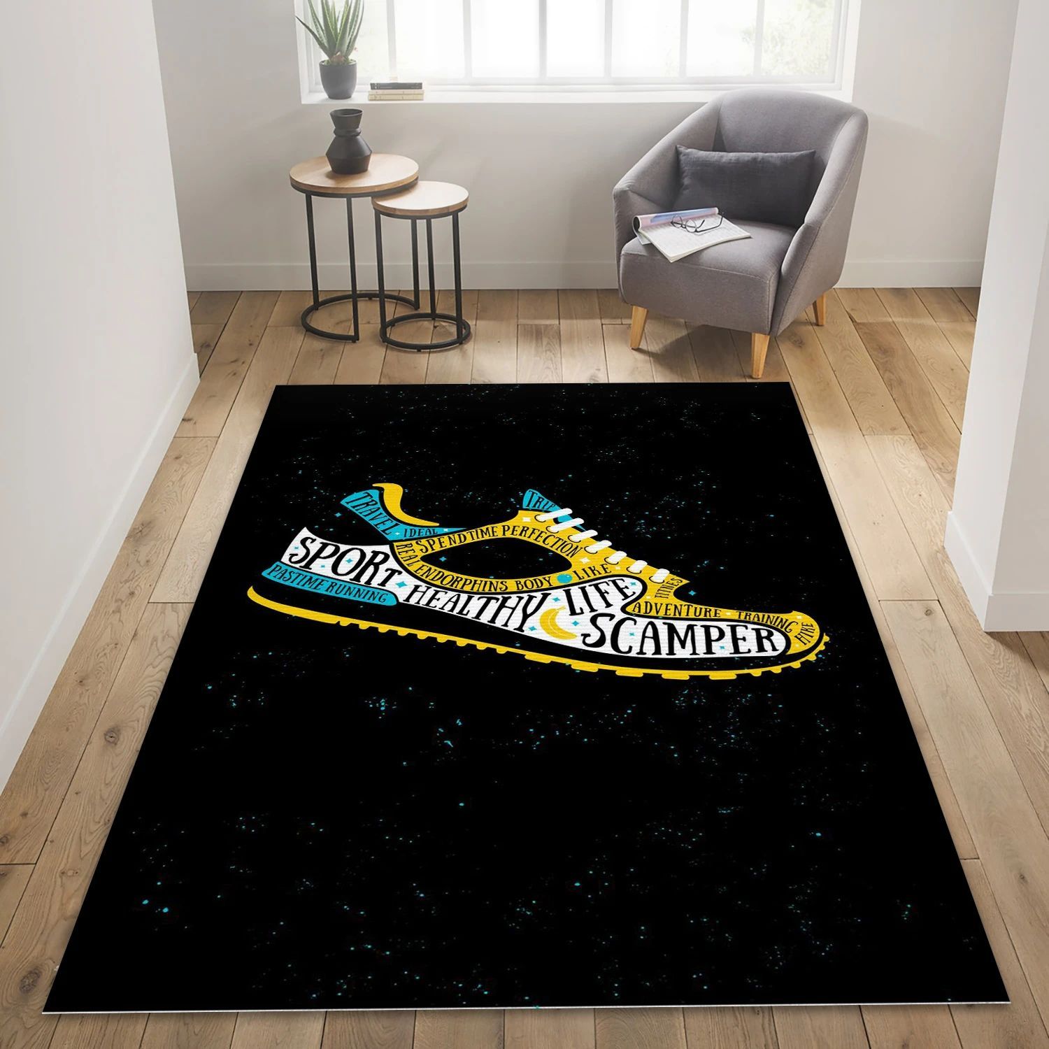 Sport Sneaker Shoe , Living Room Rug - Home US Decor - Indoor Outdoor Rugs