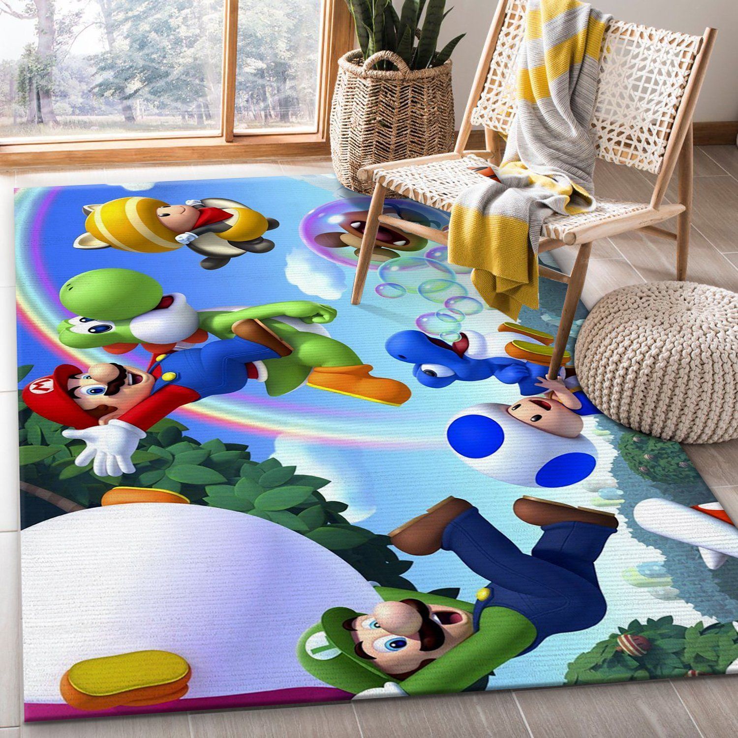 Mario Ver10 Gaming Area Rug Living Room Rug Family Gift US Decor - Indoor Outdoor Rugs