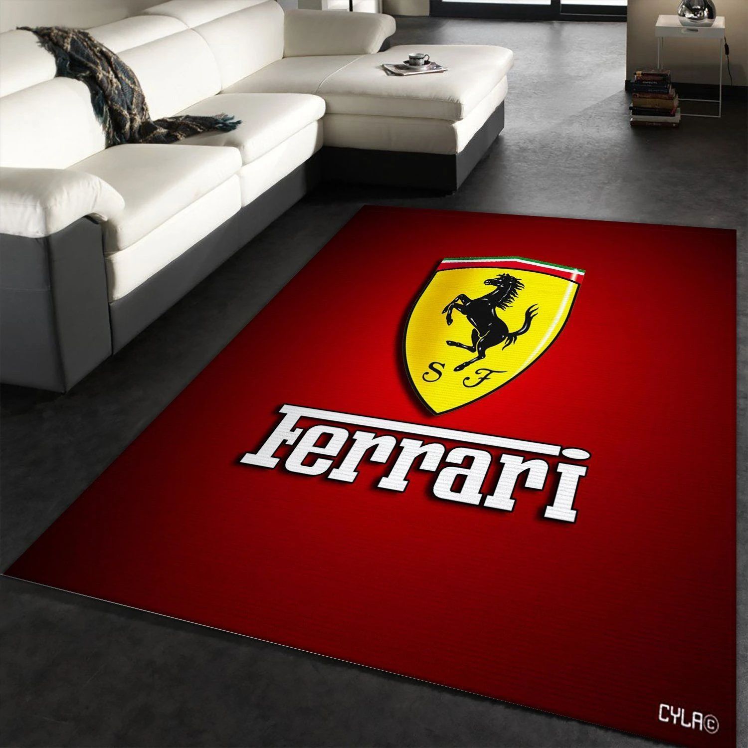 Ferrari Logo Area Rug For Christmas Living Room Home Decor Floor Decor - Indoor Outdoor Rugs