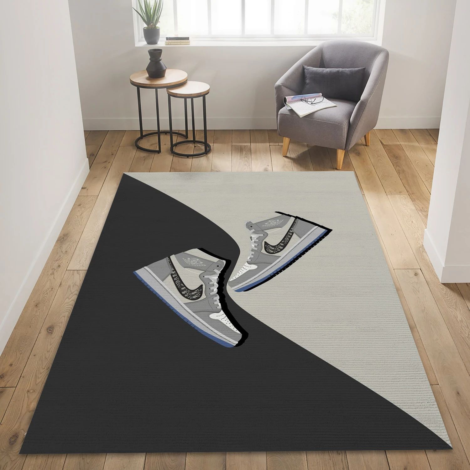 Rich Sneakers Fashion Logo Area Rug, Living Room Rug - US Decor - Indoor Outdoor Rugs