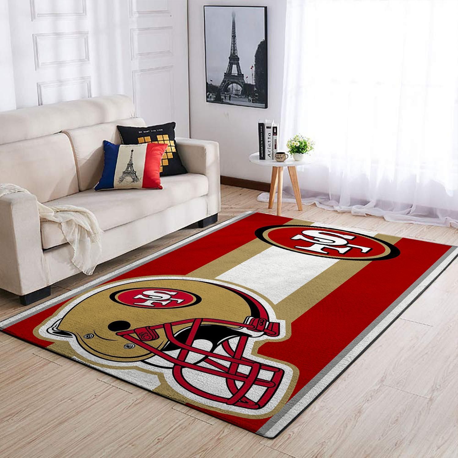 San Francisco 49ers Nfl Team Logo Helmet Nice Gift Home Decor Rectangle Area Rug - Indoor Outdoor Rugs