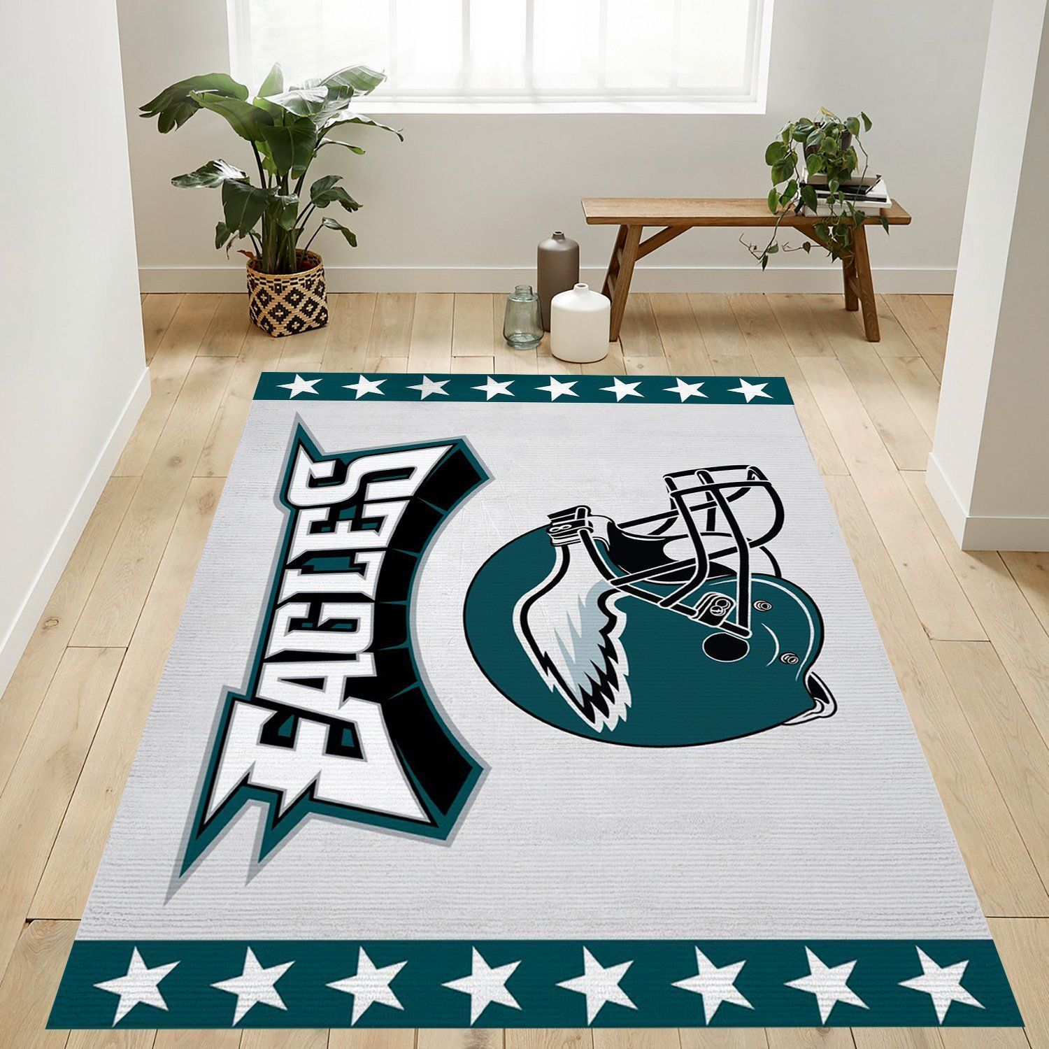 Philadelphia Eagles Helmet Nfl Team Logo Rug Bedroom Rug Home Decor Floor Decor - Indoor Outdoor Rugs