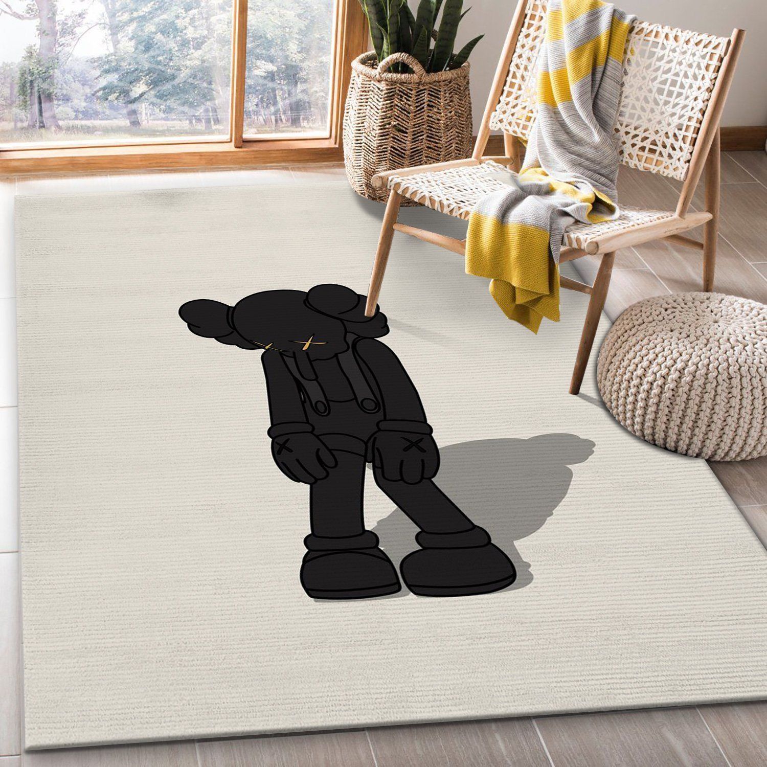 Kaws Small Lie Figure Area Rug Bedroom Rug US Gift Decor - Indoor Outdoor Rugs