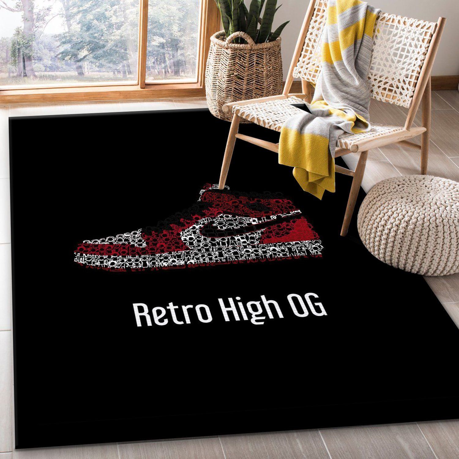 Air Jordan Retro High Og Area Rug Bedroom Rug US Gift Decor - Indoor Outdoor Rugs