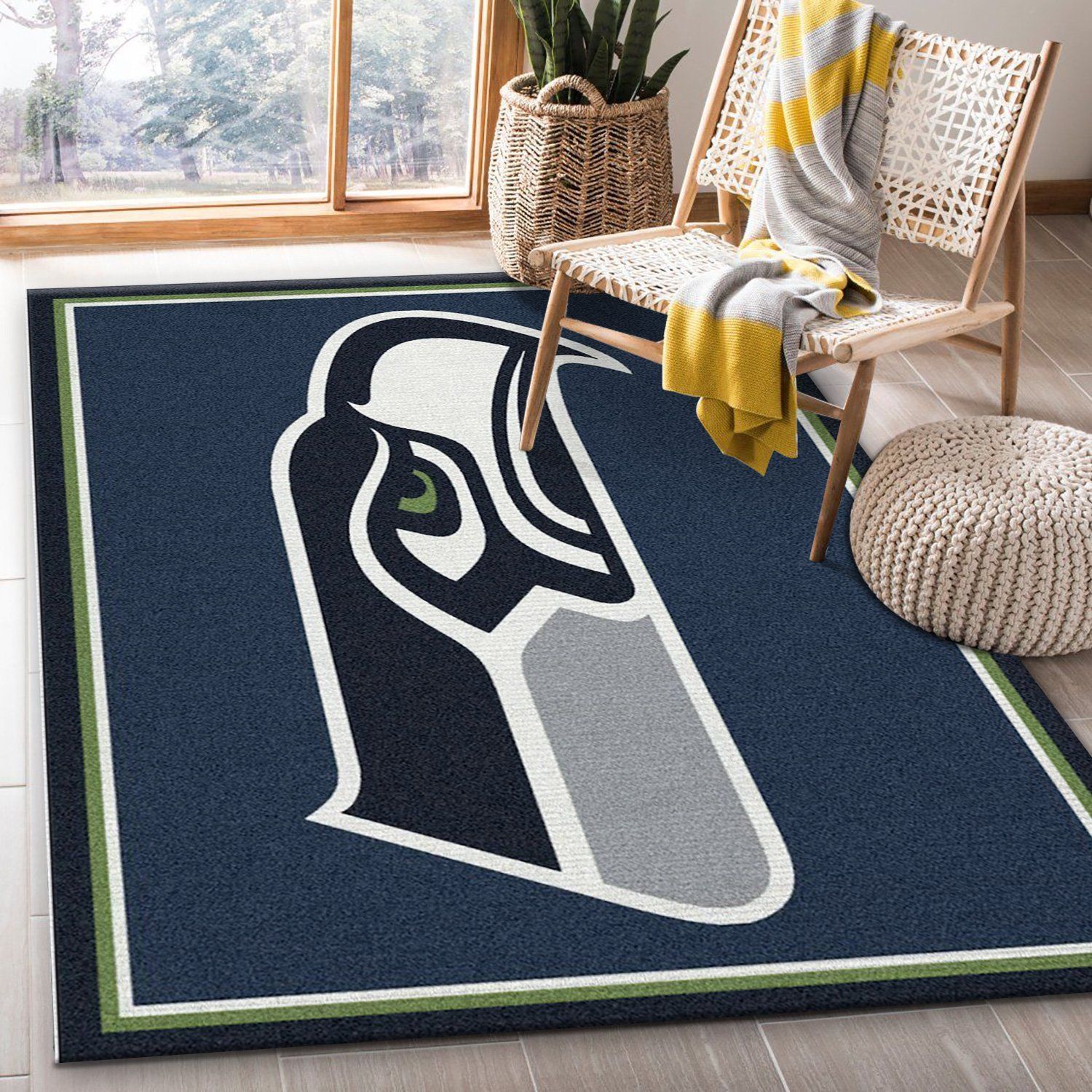 Seattle Seahawks Imperial Spirit Rug NFL Area Rug, Bedroom, Christmas Gift US Decor - Indoor Outdoor Rugs