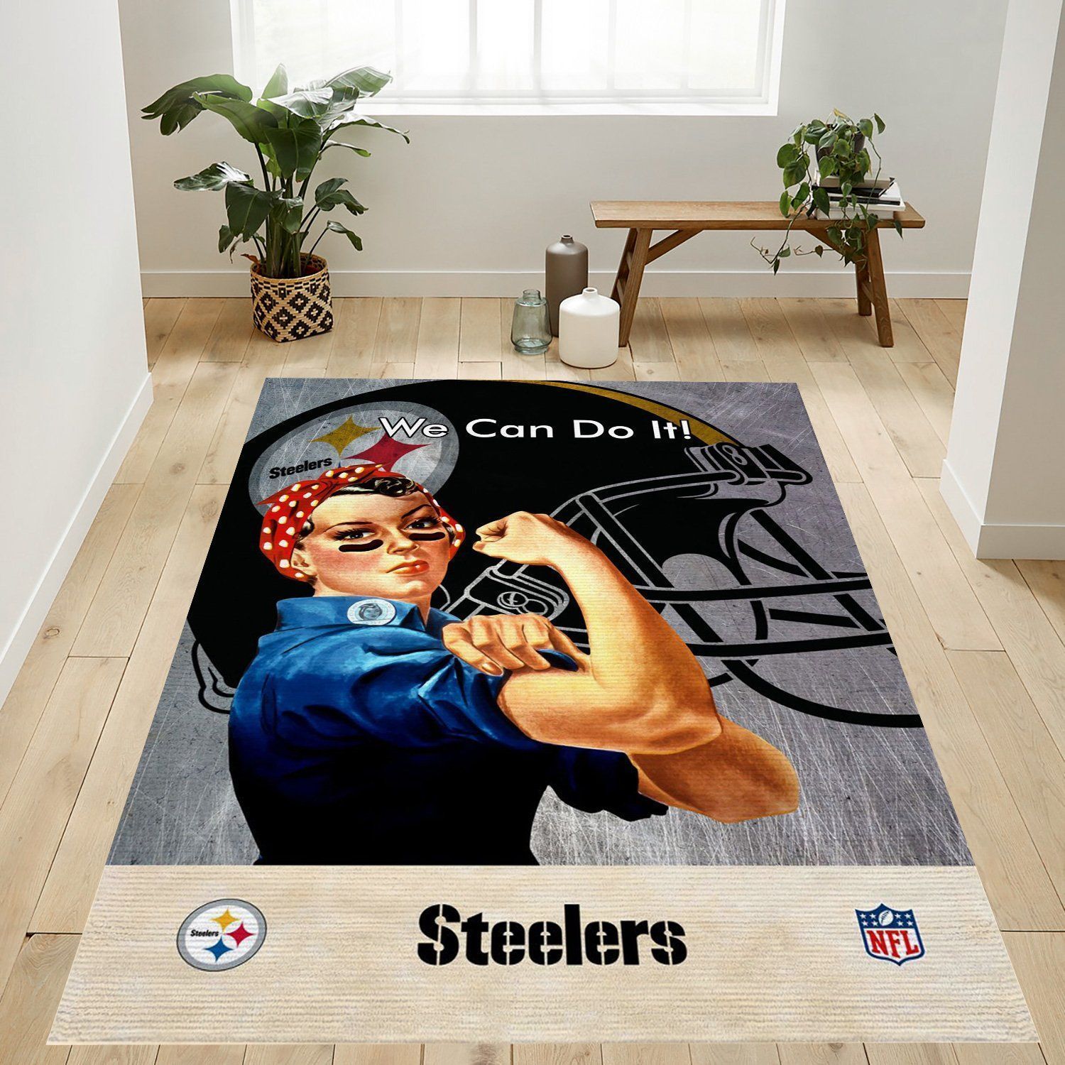 Pittsburgh Steelers Nfl Team Logo Rug Living Room Rug Home Decor Floor Decor - Indoor Outdoor Rugs