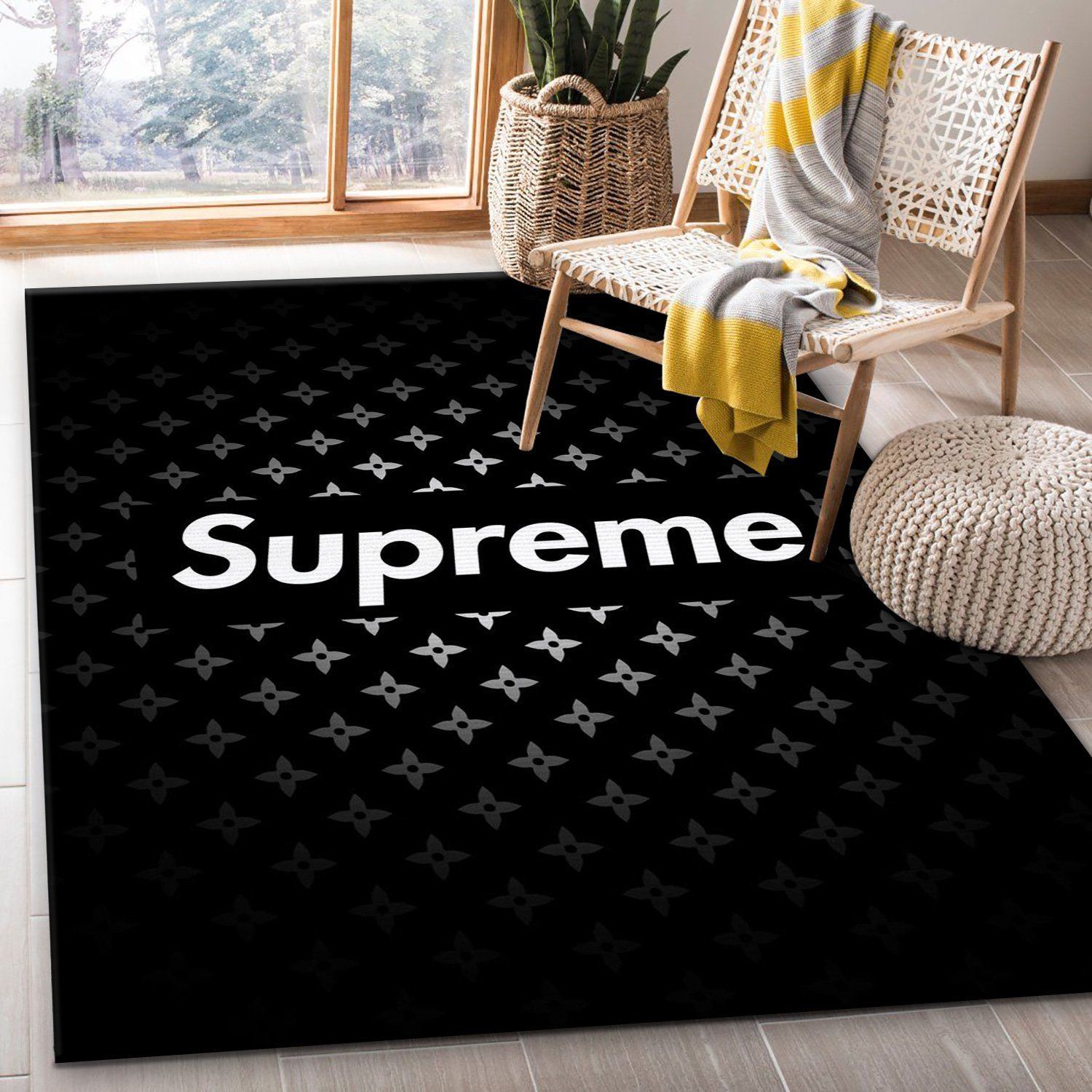 Supreme With Symbols Area Rugs Fashion Brand Rug Home Decor Floor Decor - Indoor Outdoor Rugs