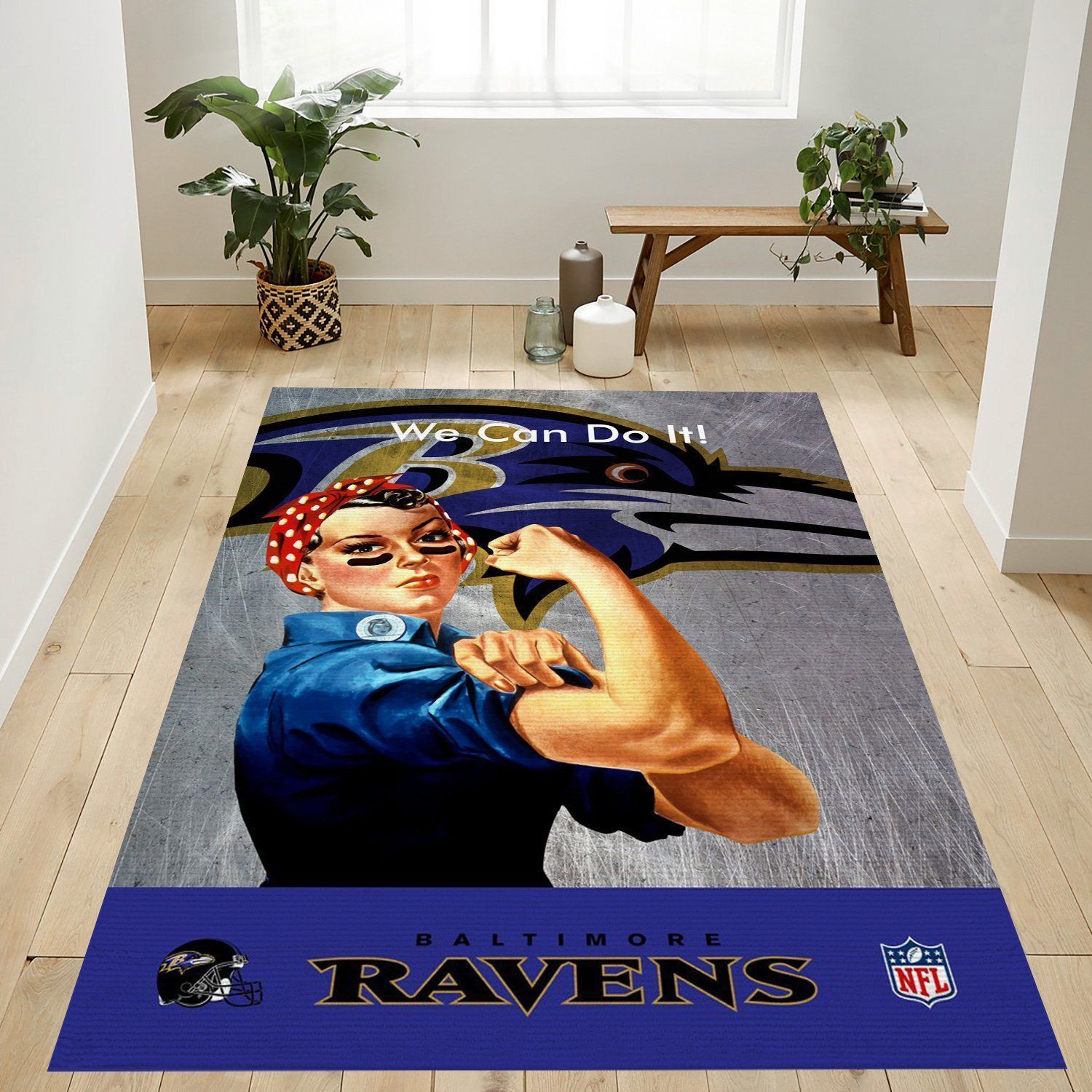 Baltimore Ravens Nfl Area Rug Bedroom Rug US Gift Decor - Indoor Outdoor Rugs