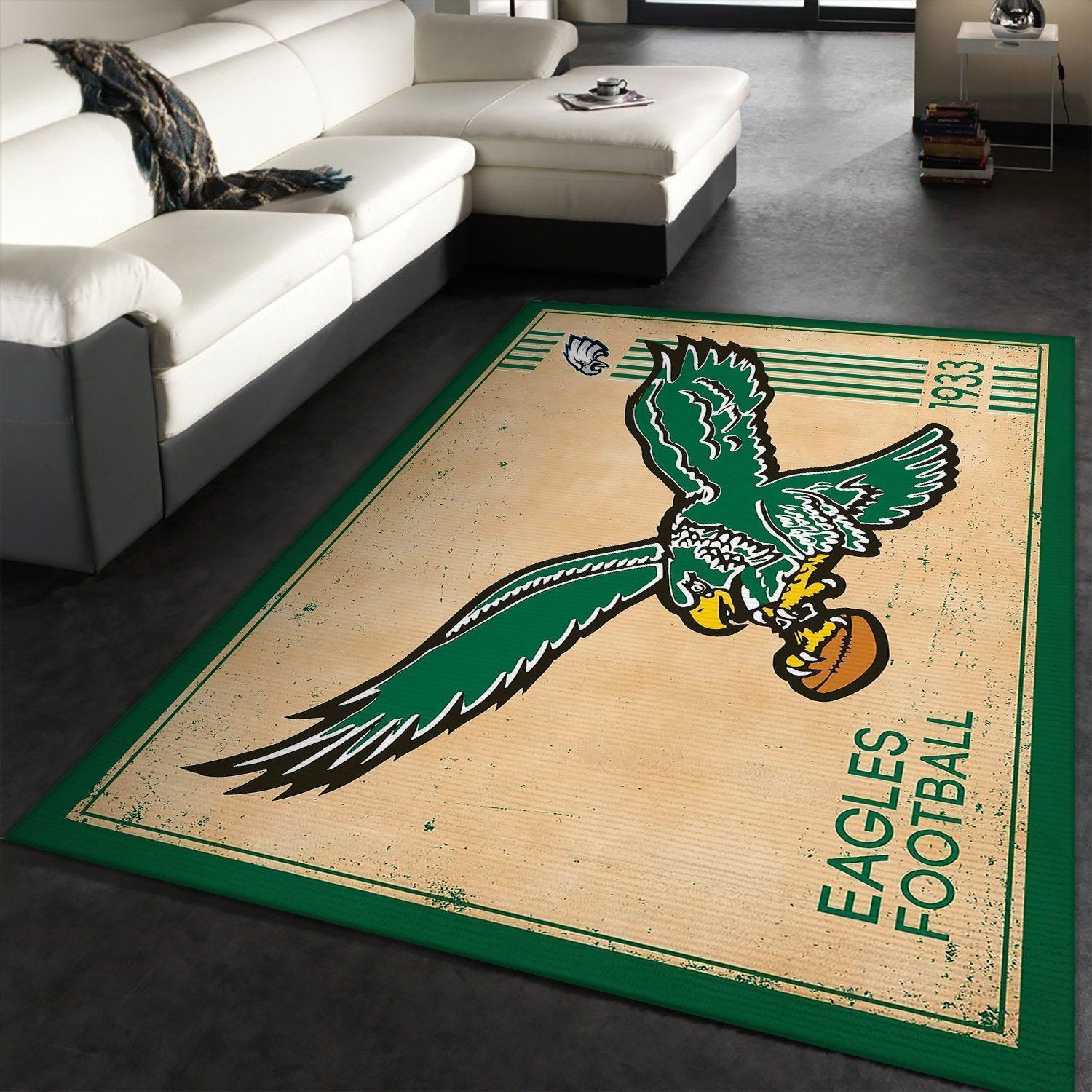 Philadelphia Eagles NFL Team Logo Retro Style Nice Gift Home Decor Rectangle Area Rug RER O4P5 - Indoor Outdoor Rugs