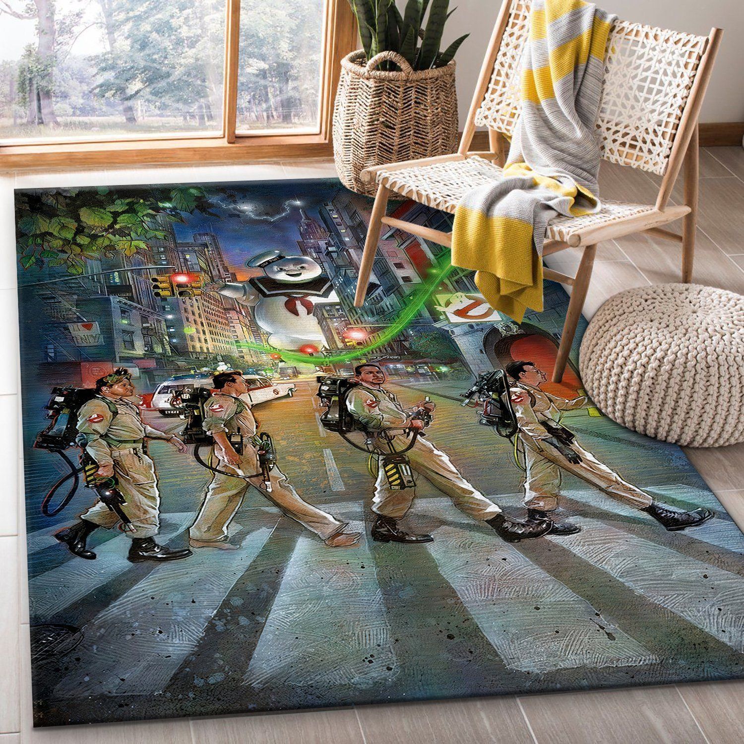 Ghostbuster Rug Halloween Floor Decor The US Decor - Indoor Outdoor Rugs