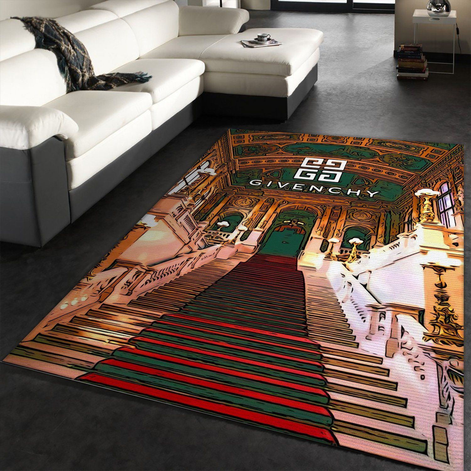 Givenchy Logo Area Rug Fashion Brand Rug Home Decor Floor Decor - Indoor Outdoor Rugs