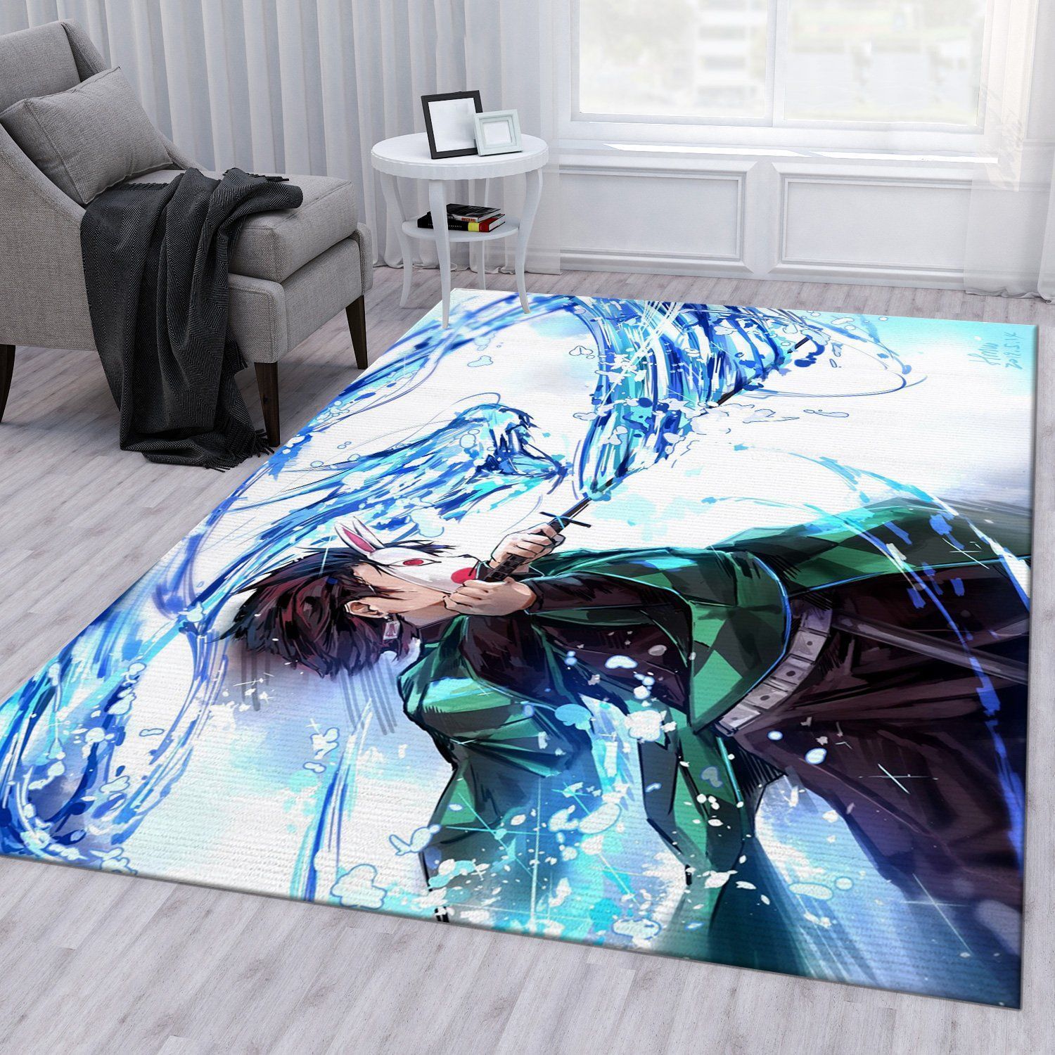 Anime Demon Slayer Area Rug Bedroom Rug Home US Decor - Indoor Outdoor Rugs