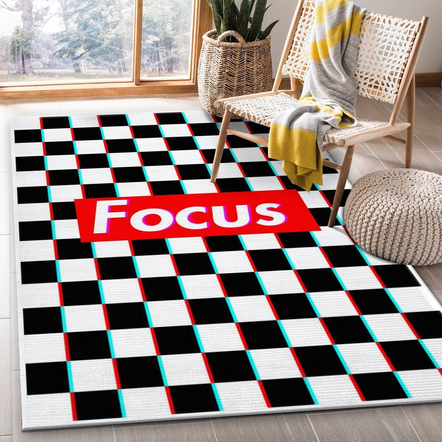 Focus Box Rectangle Rug Living Room Rug Christmas Gift US Decor - Indoor Outdoor Rugs