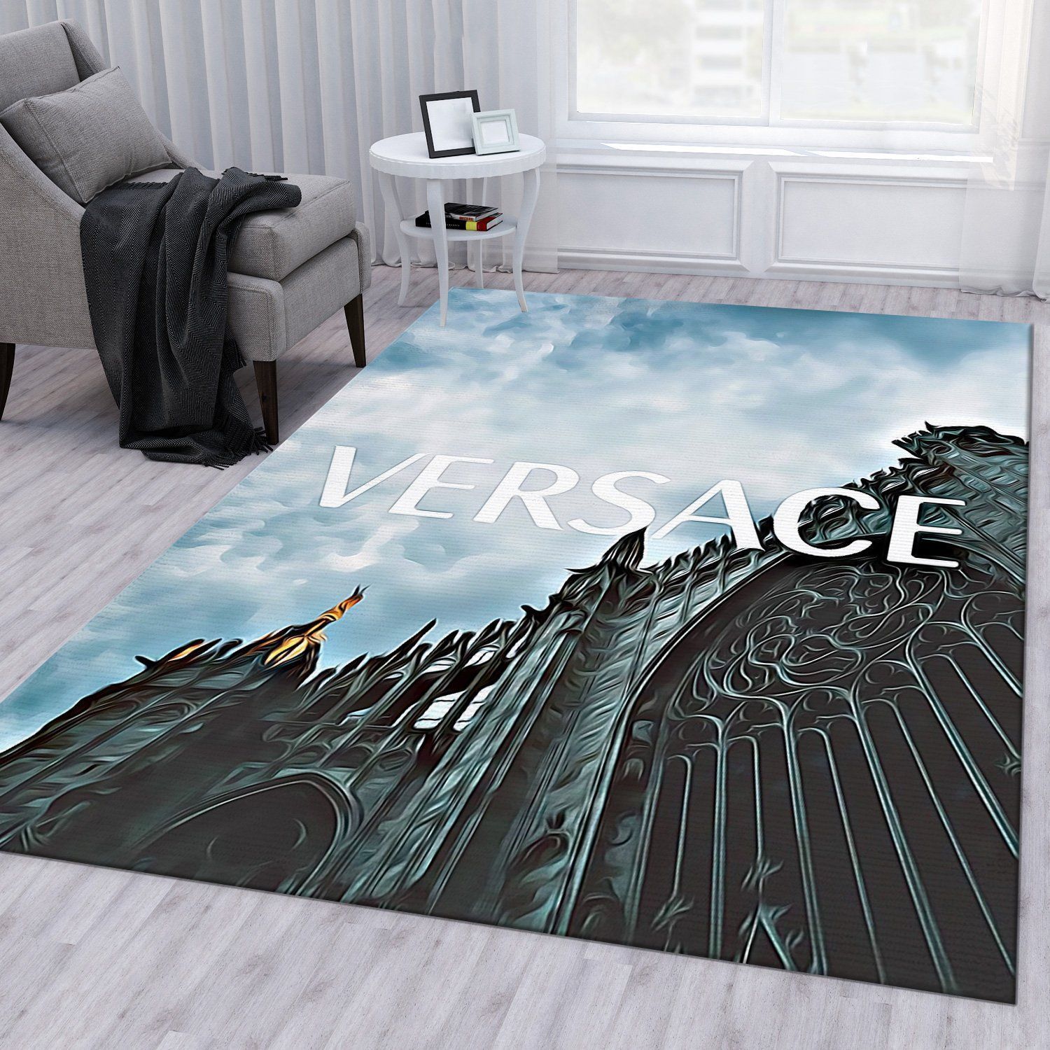 Versace Art Cathedrale Area Rug Living Room Rug US Gift Decor - Indoor Outdoor Rugs