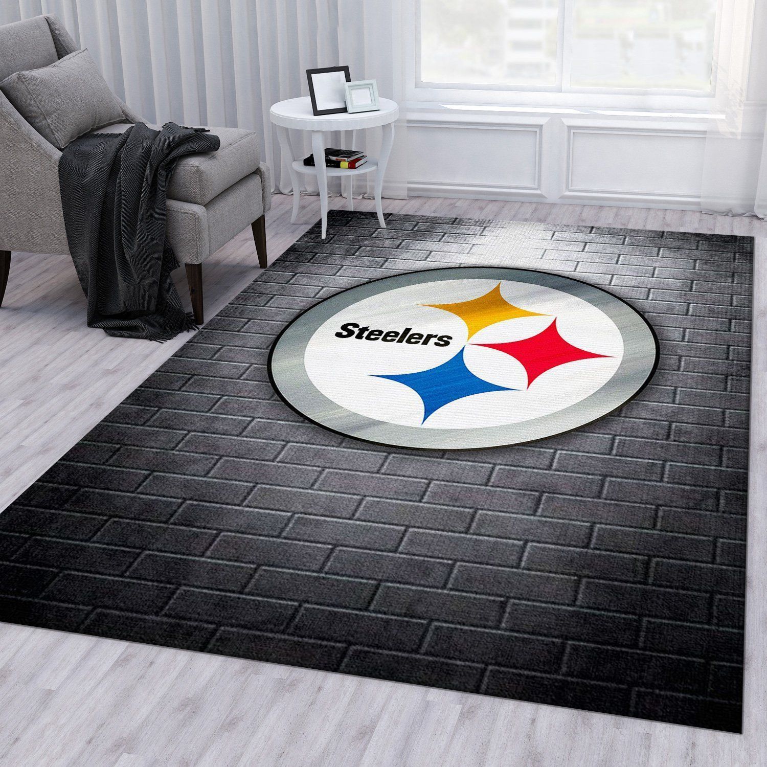 Pittsburgh Steelers Nfl Rug Living Room Rug Family Gift US Decor - Indoor Outdoor Rugs