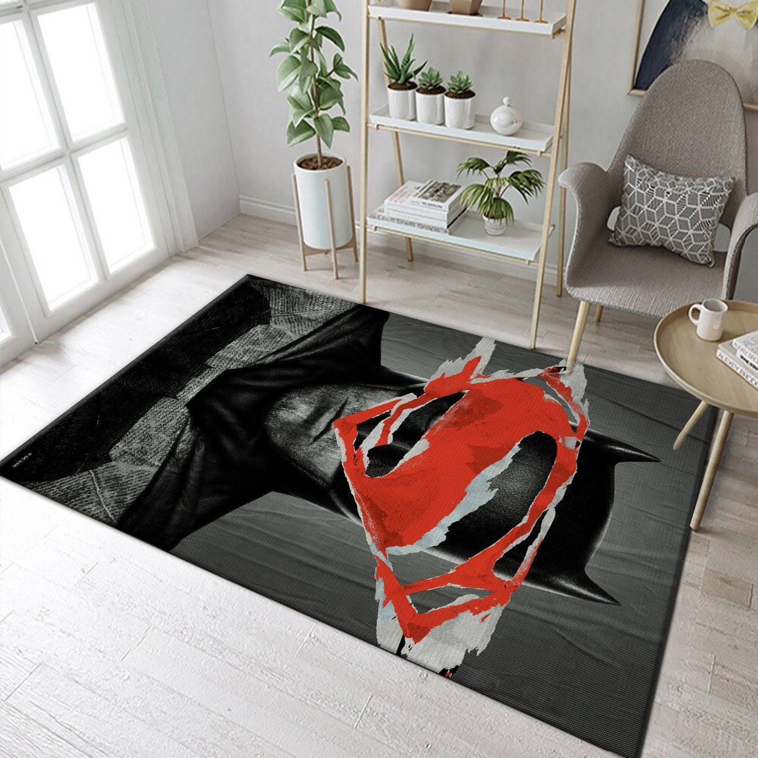 Batman Vs Superman Area Rug For Christmas, Living room and bedroom Rug, Home Decor Floor Decor - Indoor Outdoor Rugs